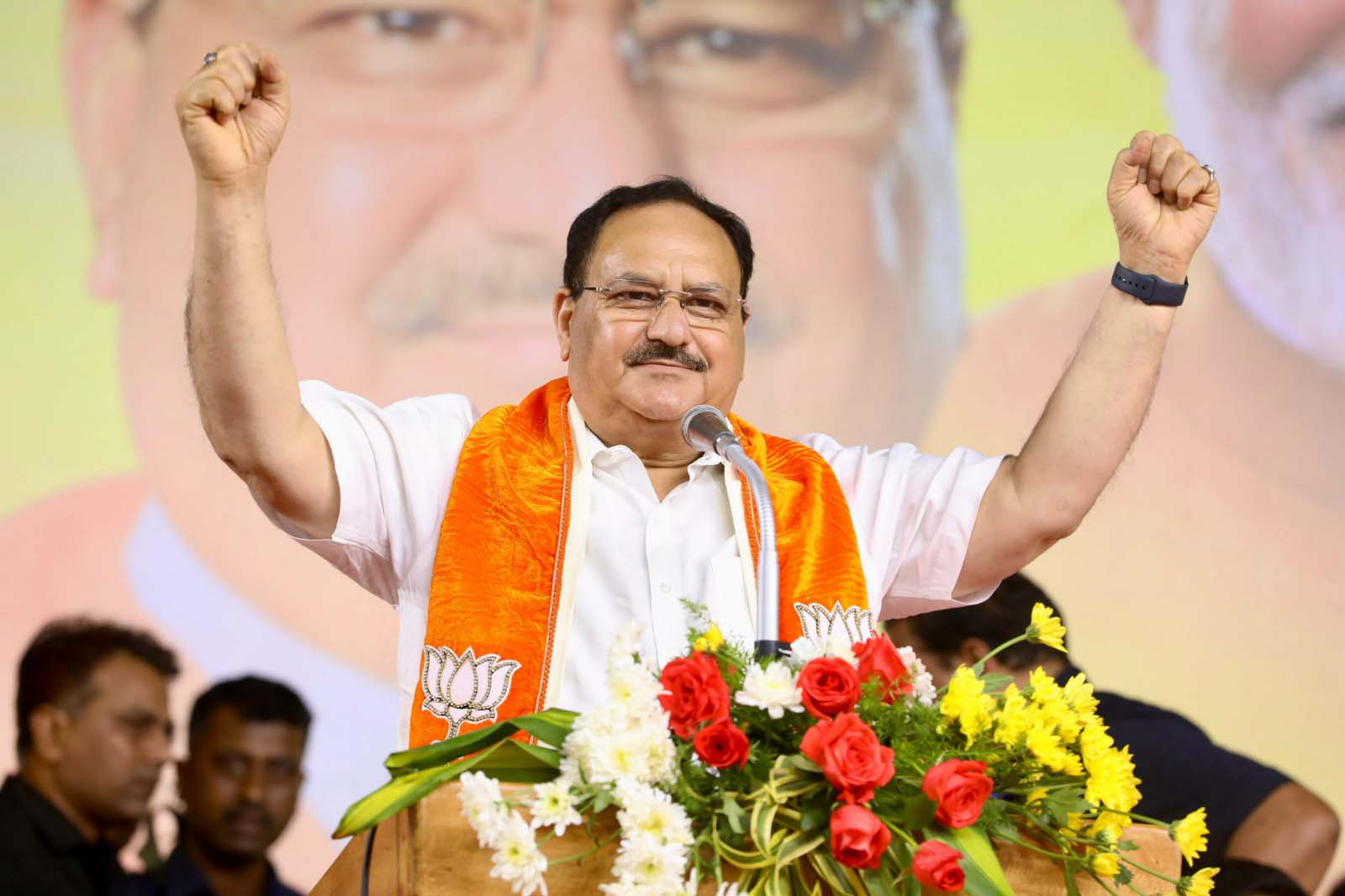 Hon’ble BJP National President Shri J.P. Nadda while addressing a public meeting at Mint Street, Harbor, Central Chennai (Tamil Nadu).