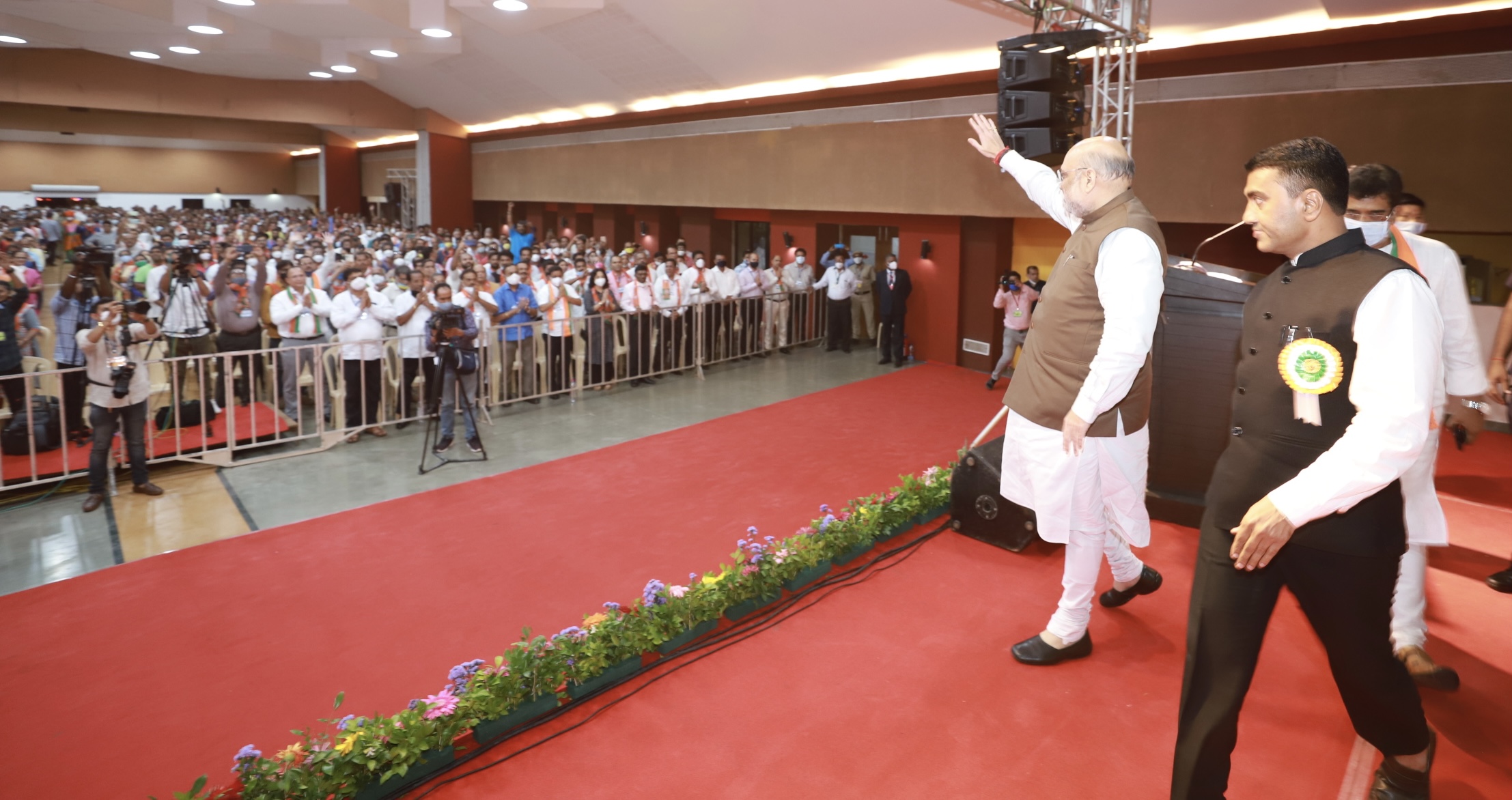 Hon'ble Union Home Minister & Minister for Cooperation Shri Amit Shah addressing "Karyakarta Sammelan" at Taleigao Community Hall, Goa.