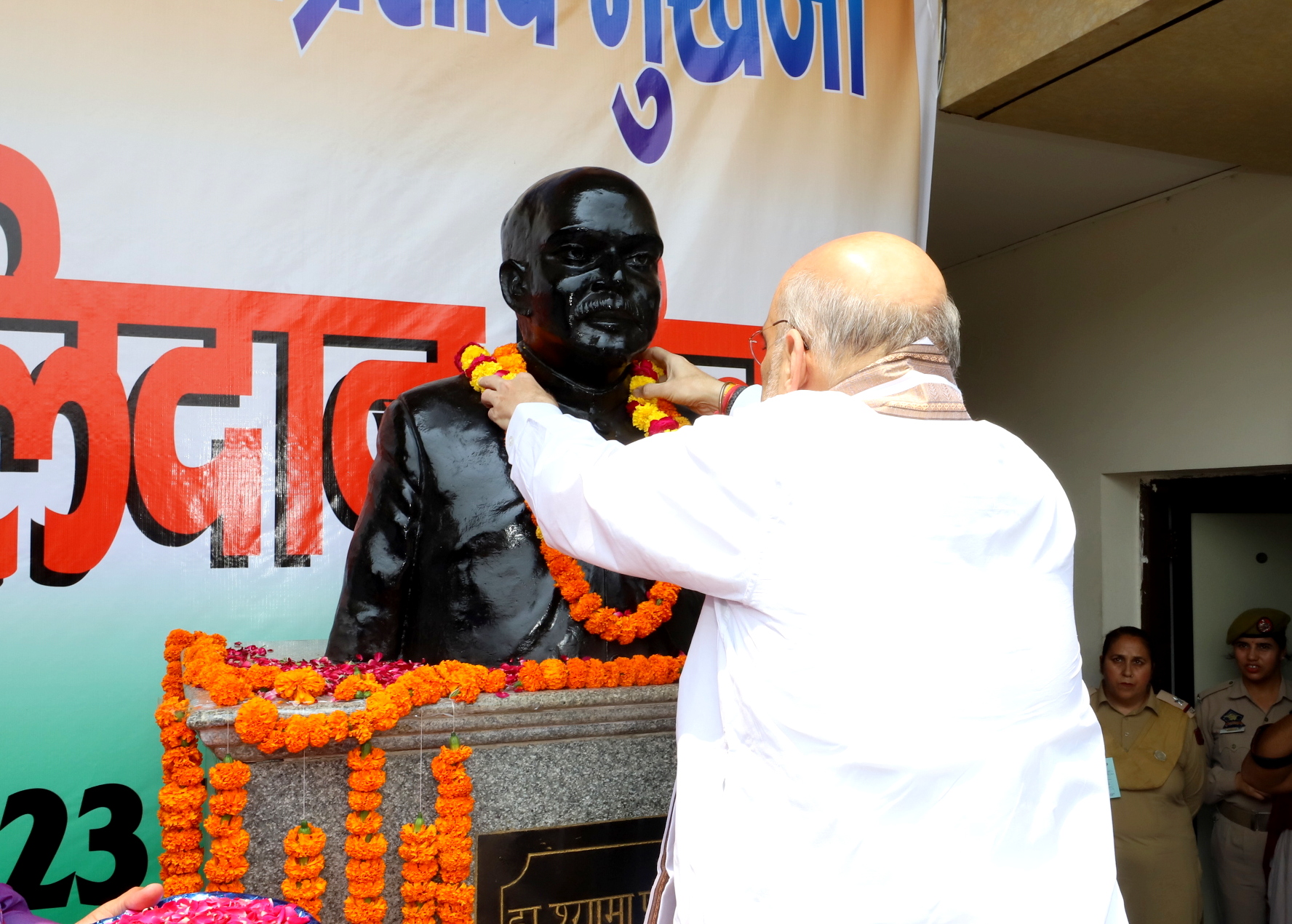 Hon'ble Union Home Minister and Minister of Cooperation Shri Amit Shah paid tributes to Dr. Shyama Prasad Mukherjee ji on his punyatithi in Jammu