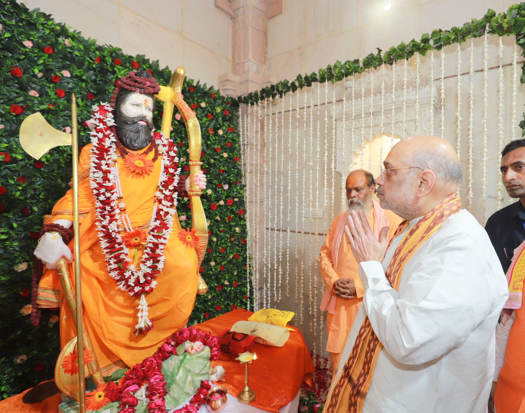 Hon'ble Union Home Minister & Minister of Cooperation Shri Amit Shah offered prayers at Birth Place of Bhagwan Parshuram ji in Janapav, Indore (Madhya Pradesh)