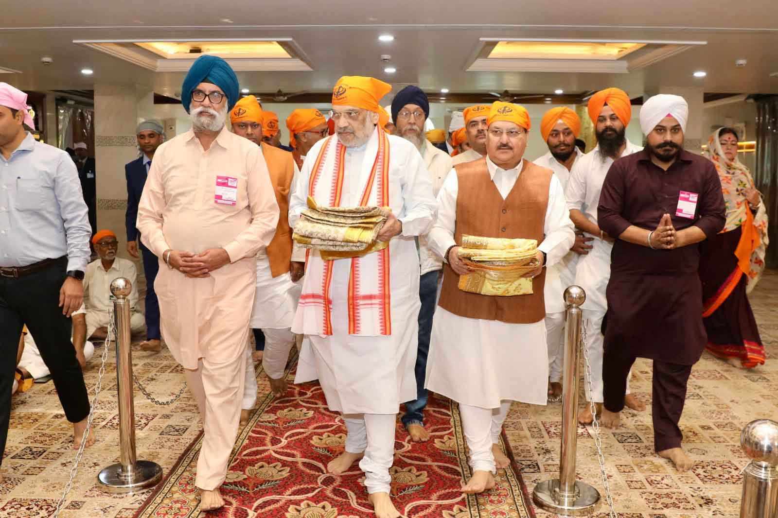 Hon'ble BJP National President Shri J.P. Nadda & Hon'ble Union Home Minister & Minister of Cooperation Shri Amit Shah offered prayers at Gurudwara Bara Sikh Sangat, MG Road, Kolkata (West Bengal)