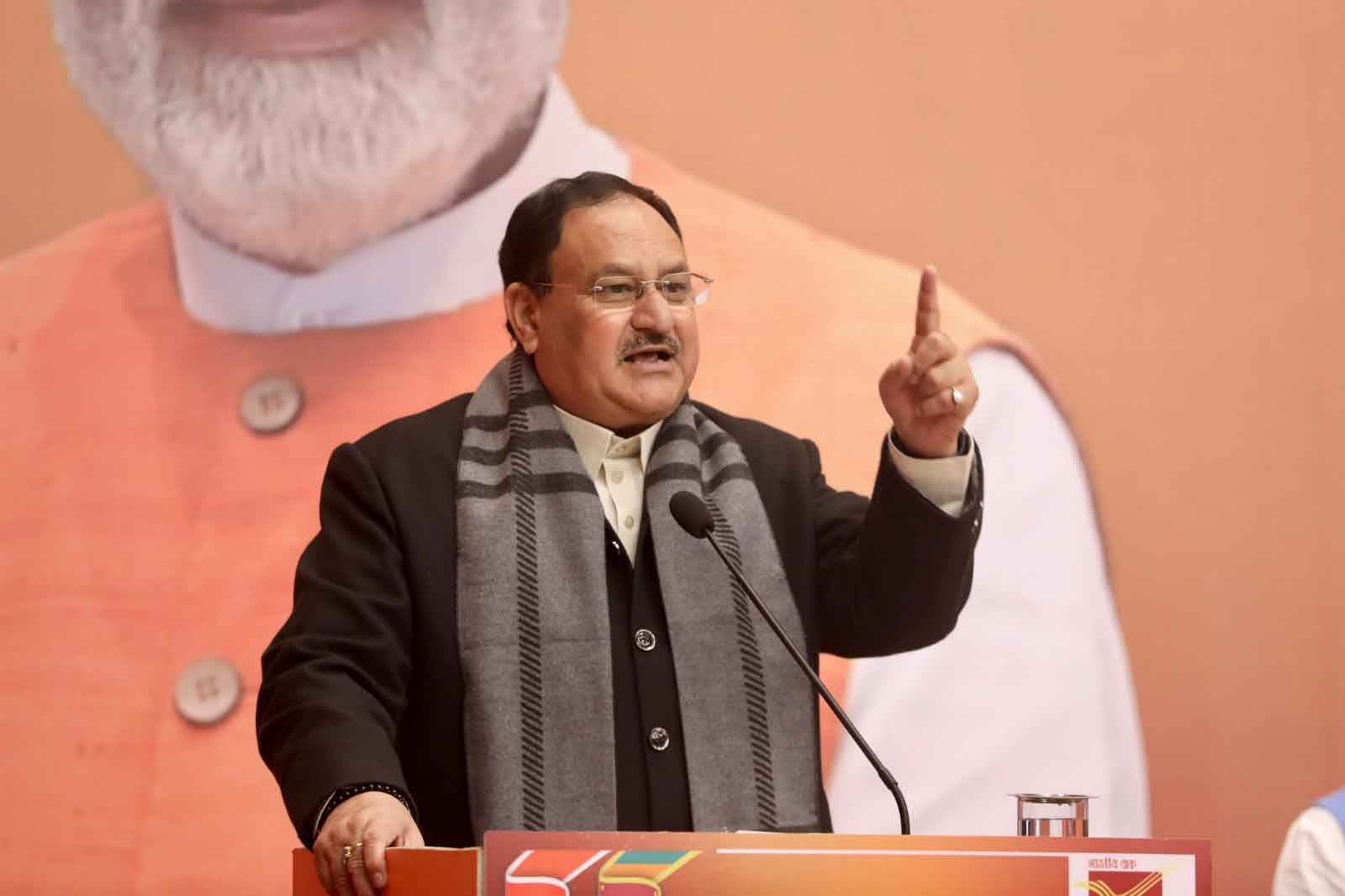 Hon'ble BJP National President Shri J.P. Nadda Releasing a stamp commemorating 200 years of Indian origin Tamils in Sri Lanka at BJP HQ.