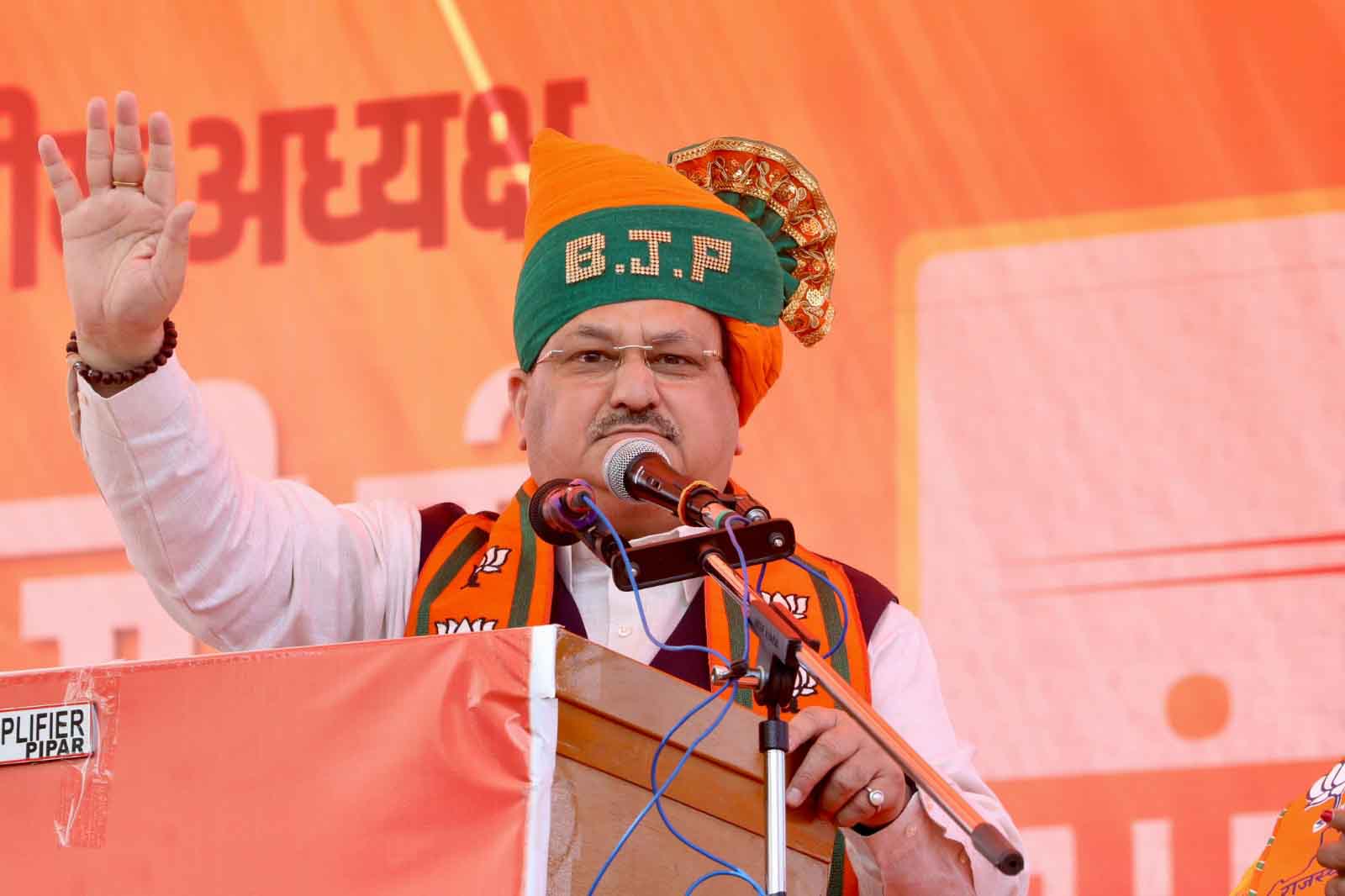 Hon'ble BJP National President Shri J.P. Nadda addressing "Vijay Sankalp Sabha" in Bilara, Jodhpur (Rajasthan)