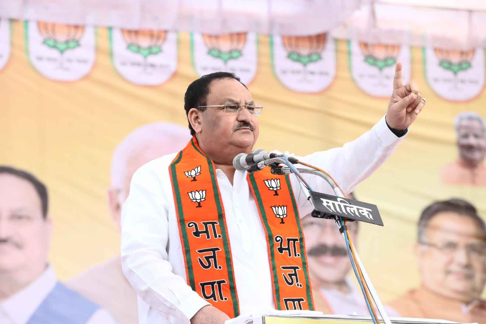 BJP National President Shri J.P. Nadda addressing a public meeting in Arang, Raipur (Chhattisgarh)