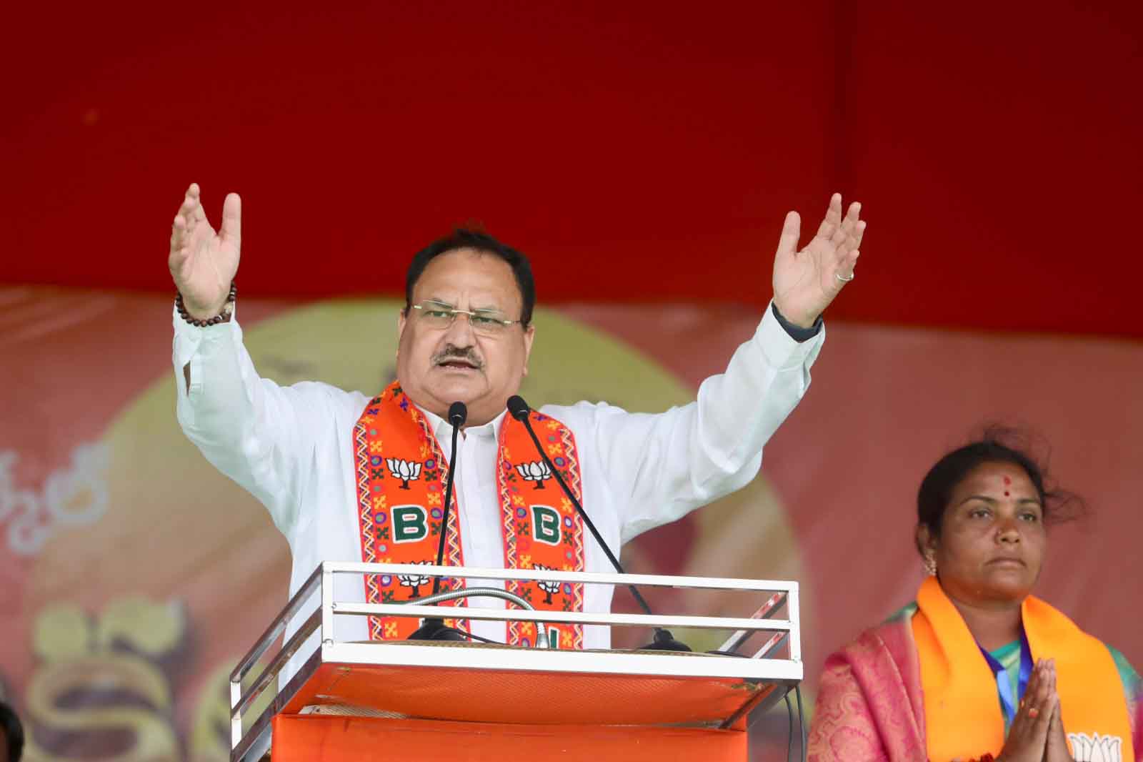  BJP National President Shri J.P. Nadda addressing a public meeting in Jukkal, Kamareddy (Telangana)