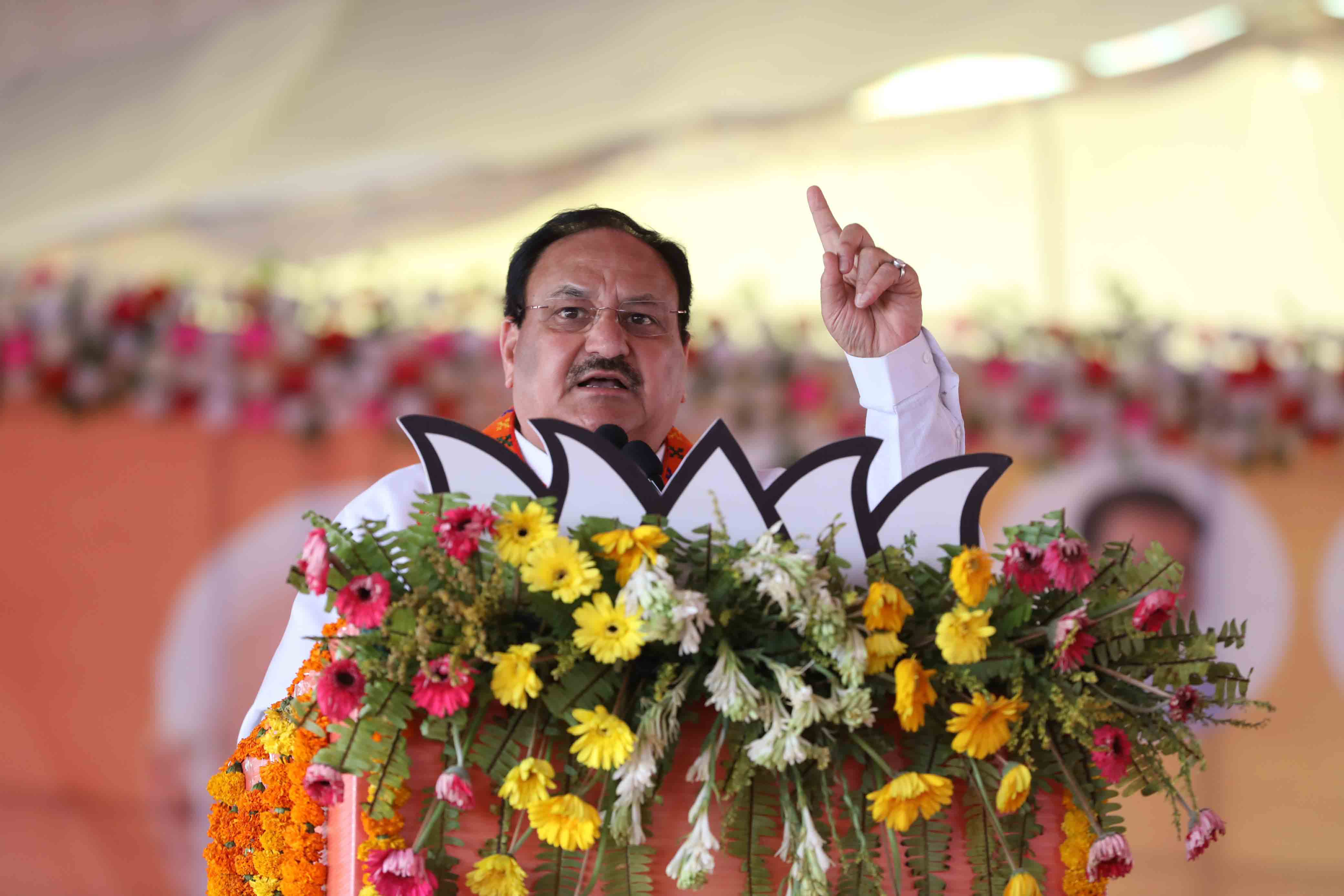 Hon'ble BJP National President Shri J.P. Nadda addressing a public rally at SAF Ground, Reva (Madhya Pradesh)