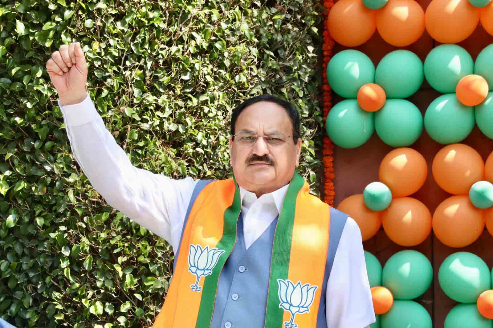 Hon'ble BJP National President Shri J.P. Nadda after flag hoisting on the occasion of BJP's Sthapana Diwas