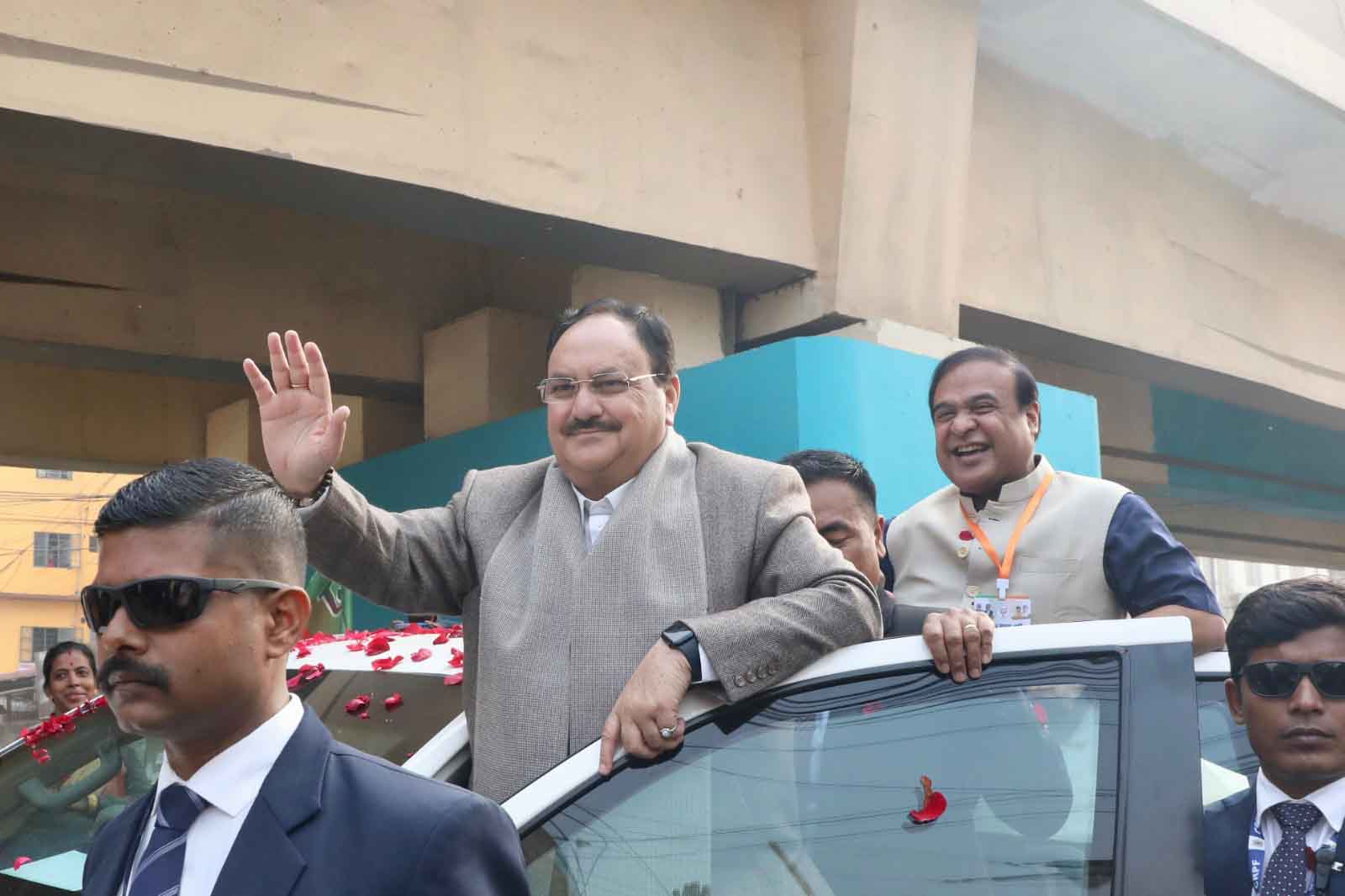 Road show of Hon'ble BJP National President Shri J.P. Nadda in Guwahati (Assam)