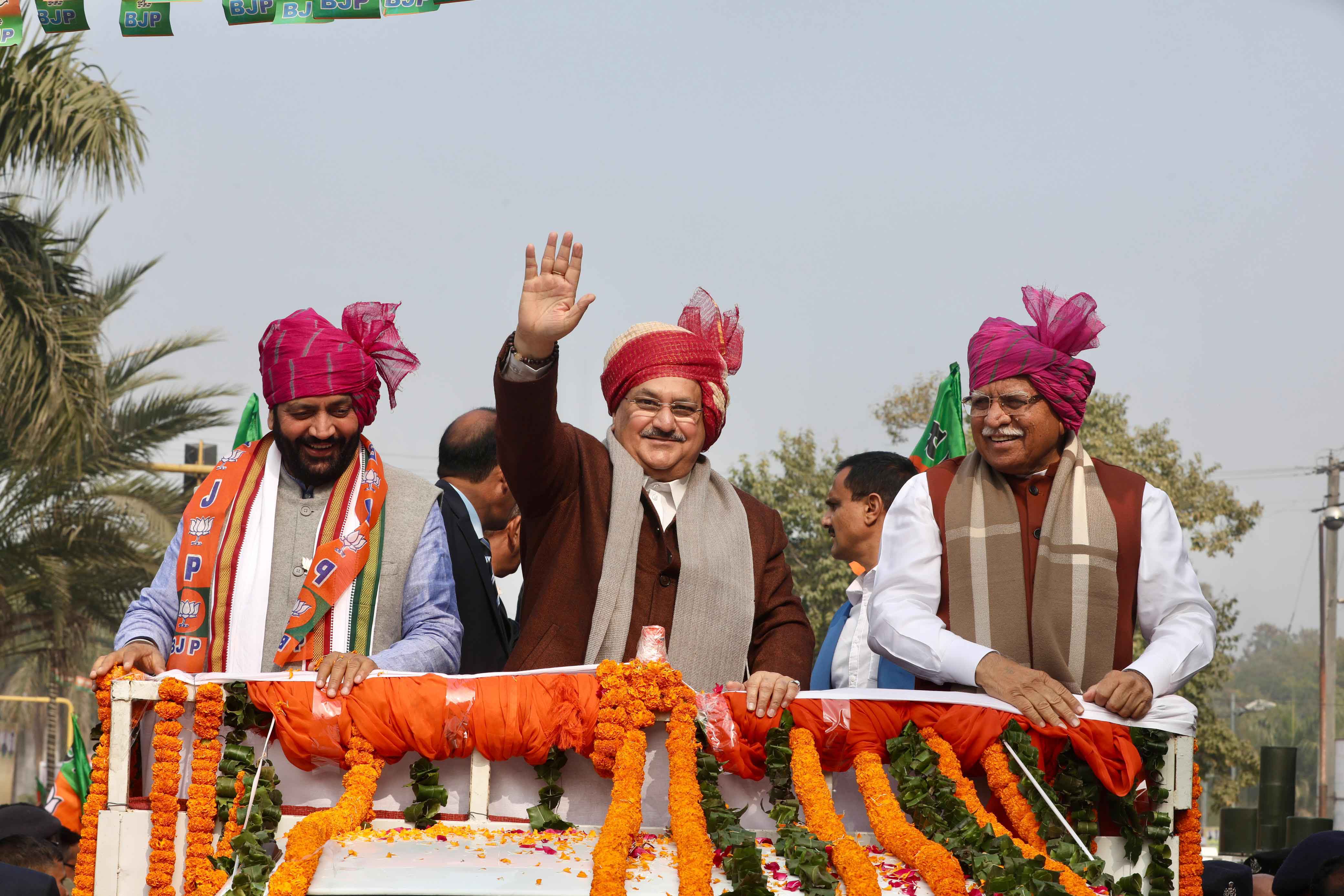 Road show of Hon'ble BJP National President Shri J.P. Nadda in Panchkula (Haryana)