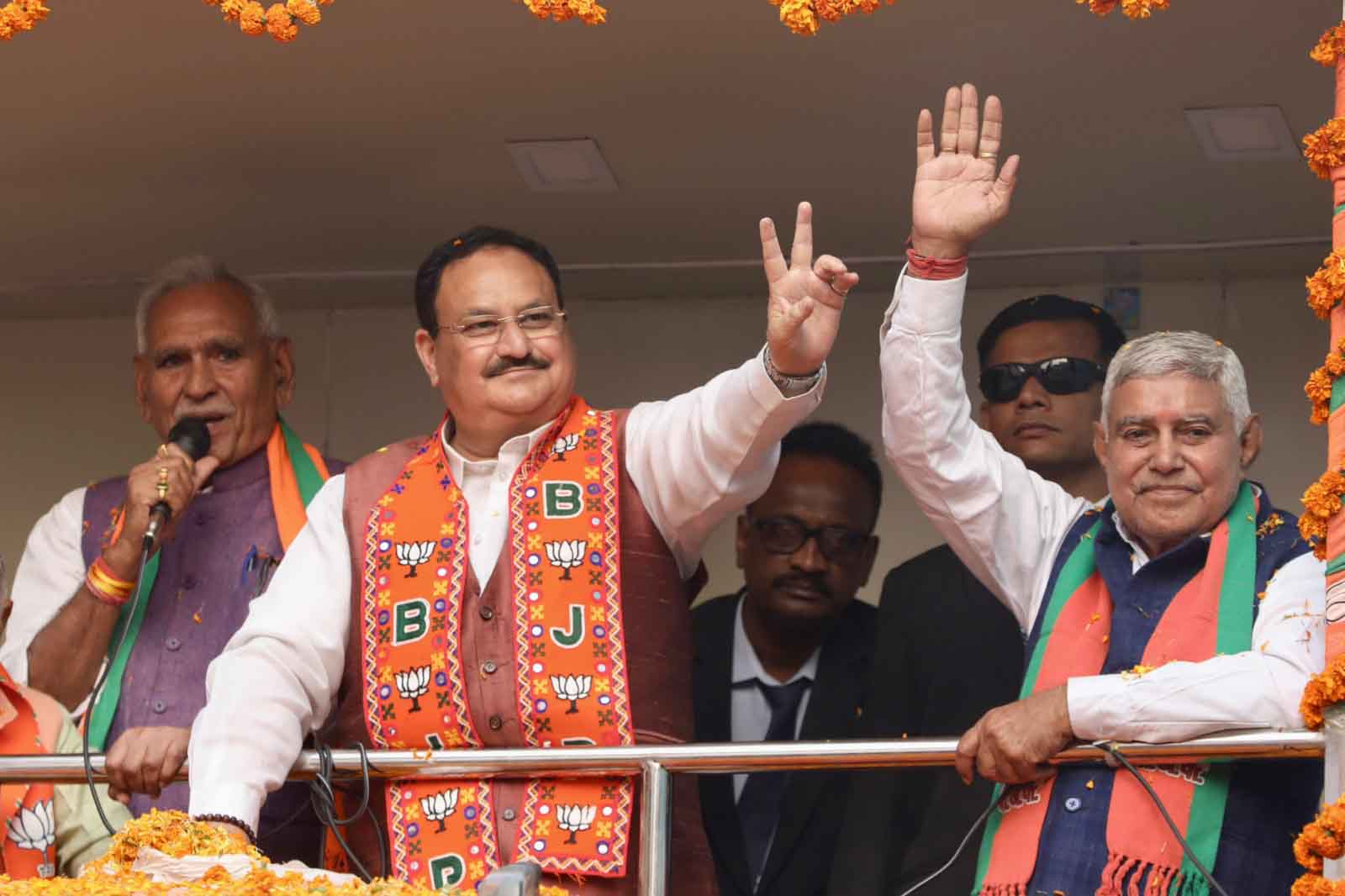 Road show of BJP National President Shri J.P. Nadda in Shri Dungargarh, Bikaner (Rajasthan)