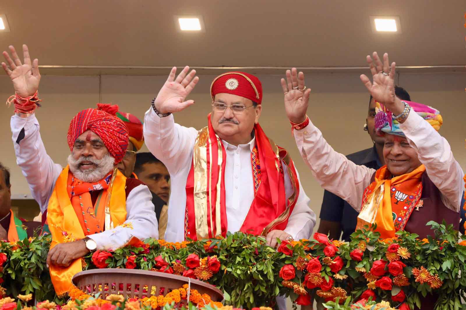 Road show of Hon'ble BJP National President Shri J.P. Nadda in Udaipur (Rajasthan)