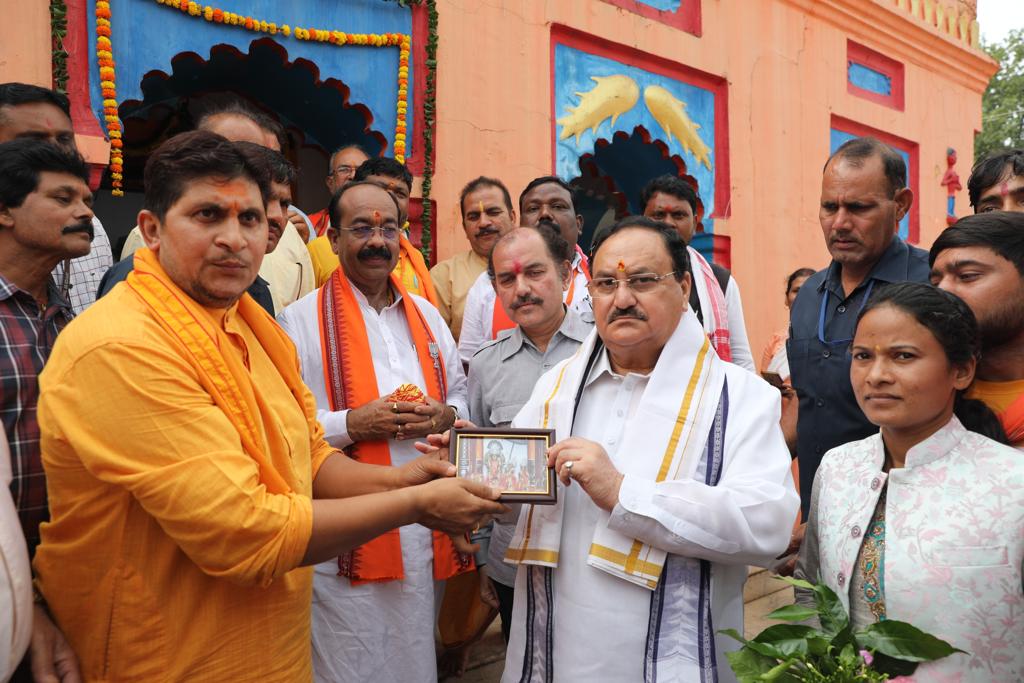  BJP National President Shri J.P. Nadda offered prayers at Shri Bala ji Mandir in Jashpur (Chhattisgarh)