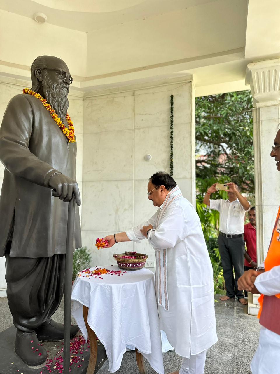 BJP National President Shri J.P. Nadda paid floral tributes to Shraddheya Nanaji Deshmukh in Chitrakoot (Madhya Pradesh)