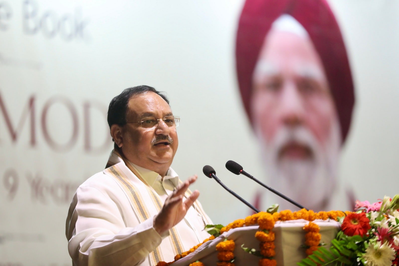 Hon'ble BJP National President Shri J.P. Nadda released the Outlook Group's Coffee Table Book "Sikhs and Modi (A Journey of 9yrs)" at NDMC Convention Centre New Delhi.