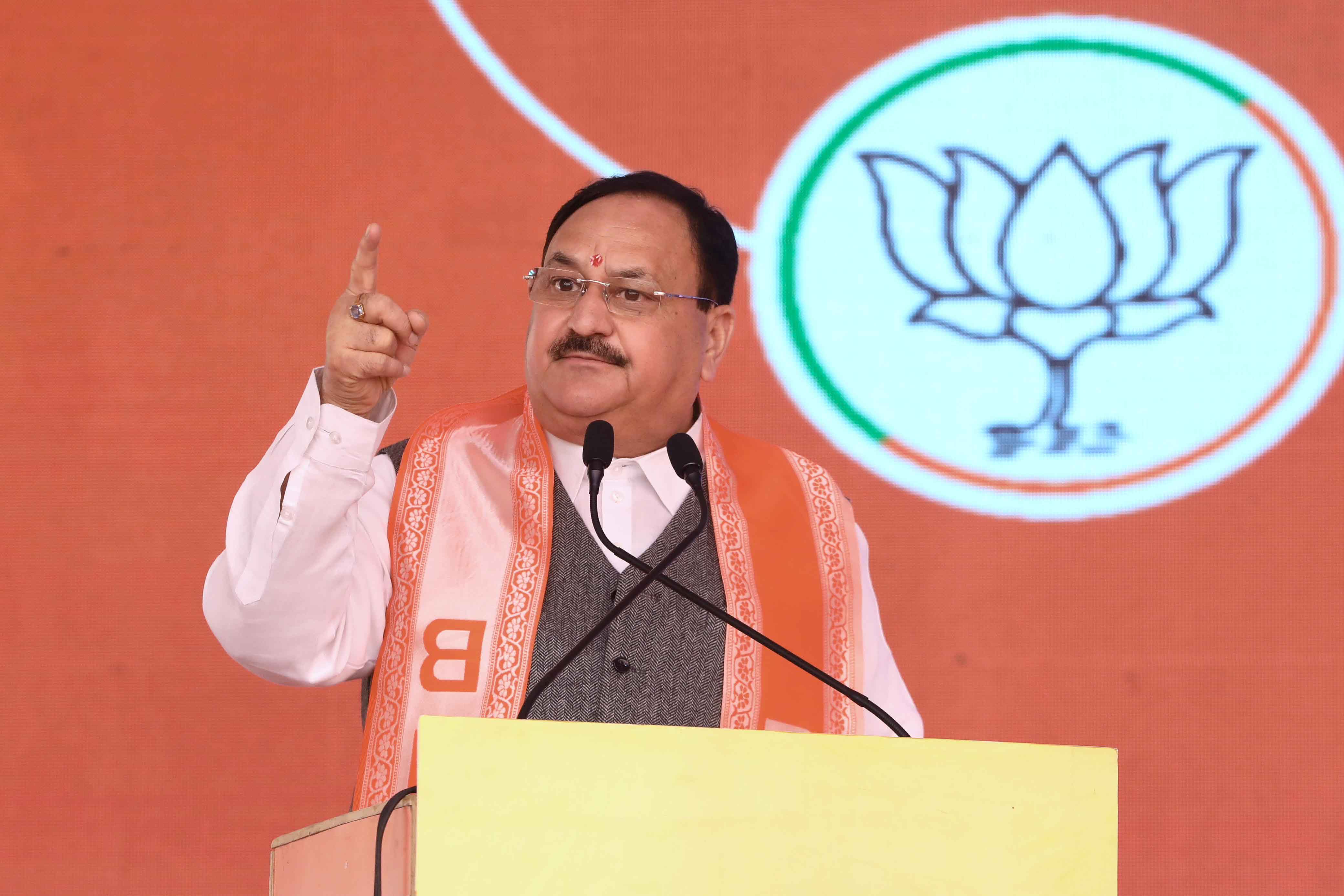 Hon'ble BJP National President Shri JP Nadda while inaugurating all the 26 BJP Lok Sabha Offices of Gujarat from Gandhinagar