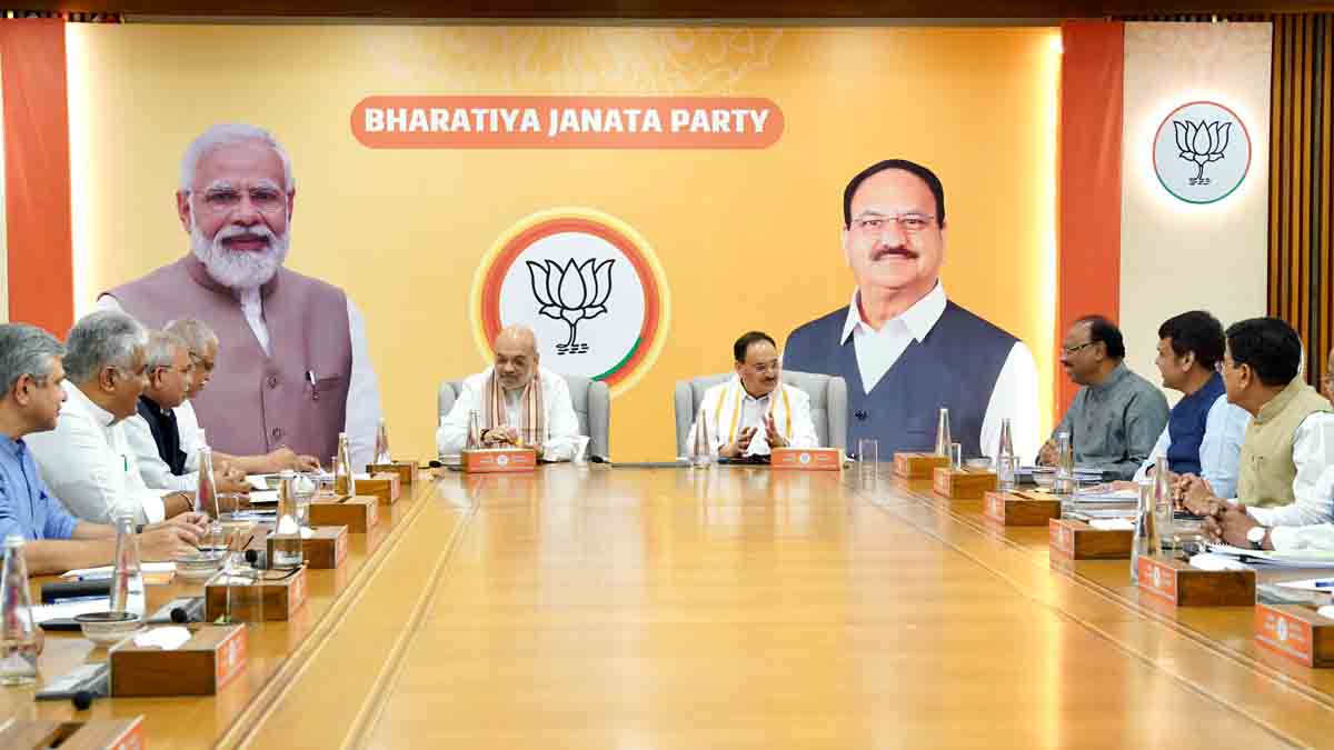 Maharashtra and Jharkhand BJP core group meeting at BJP Headquarters in Delhi