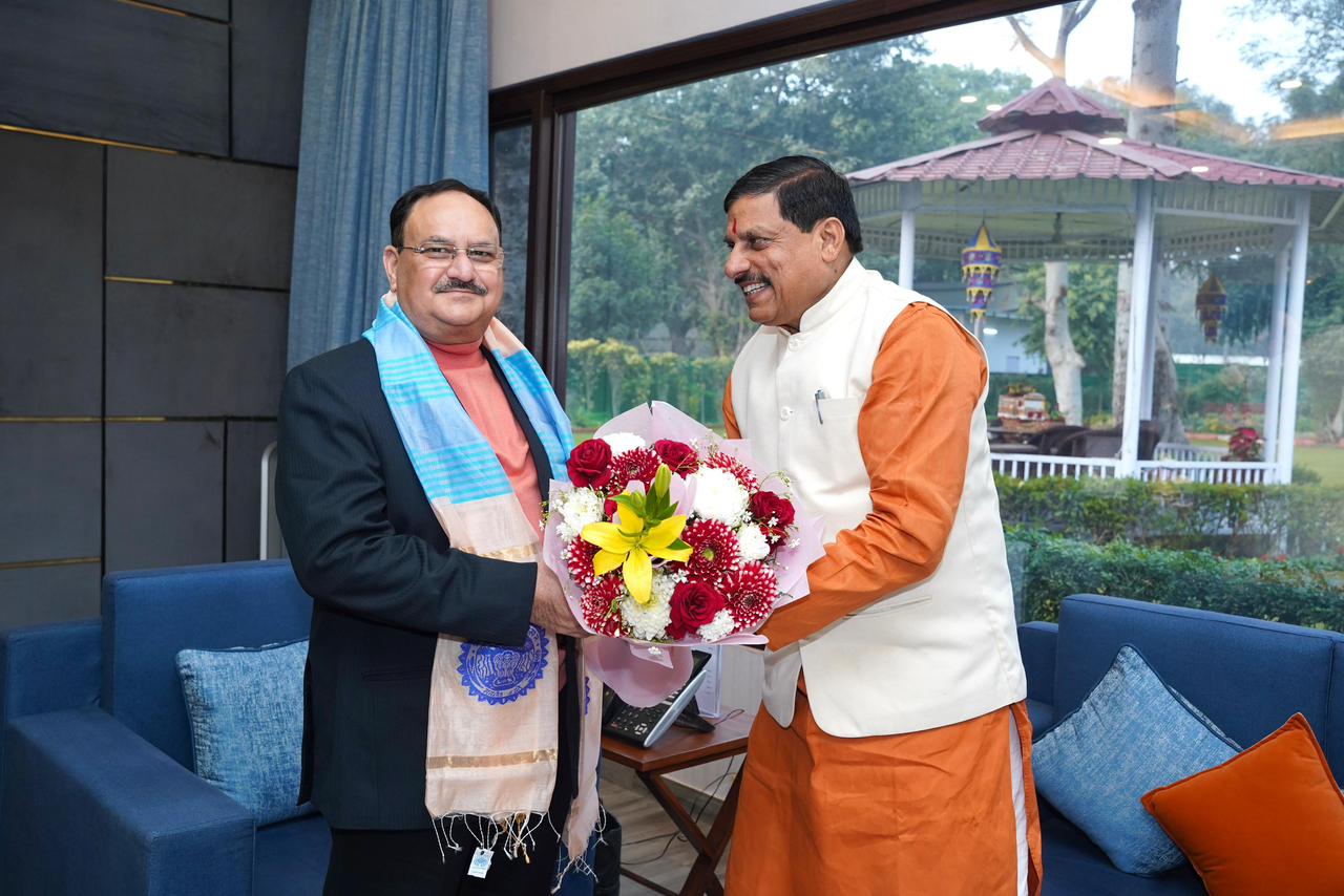 Chief Minister of Madhya Pradesh Shri Mohan Yadav called on Hon'ble BJP National President Shri J.P. Nadda at his residence in New Delhi