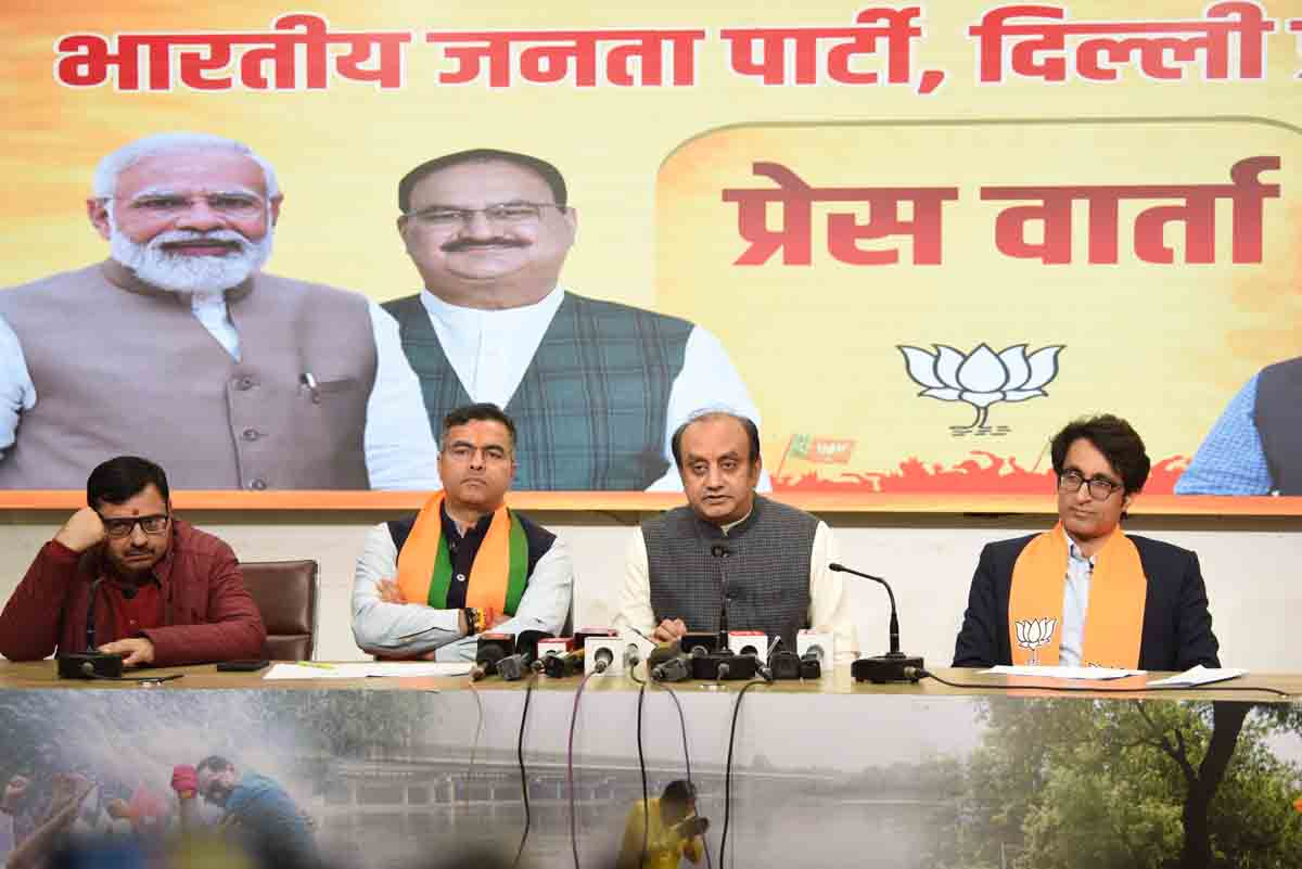 Press conference of BJP National Spokesperson Dr Sudhanshu Trivedi (MP) & Shri Pravesh Sahib Singh and Delhi BJP Office