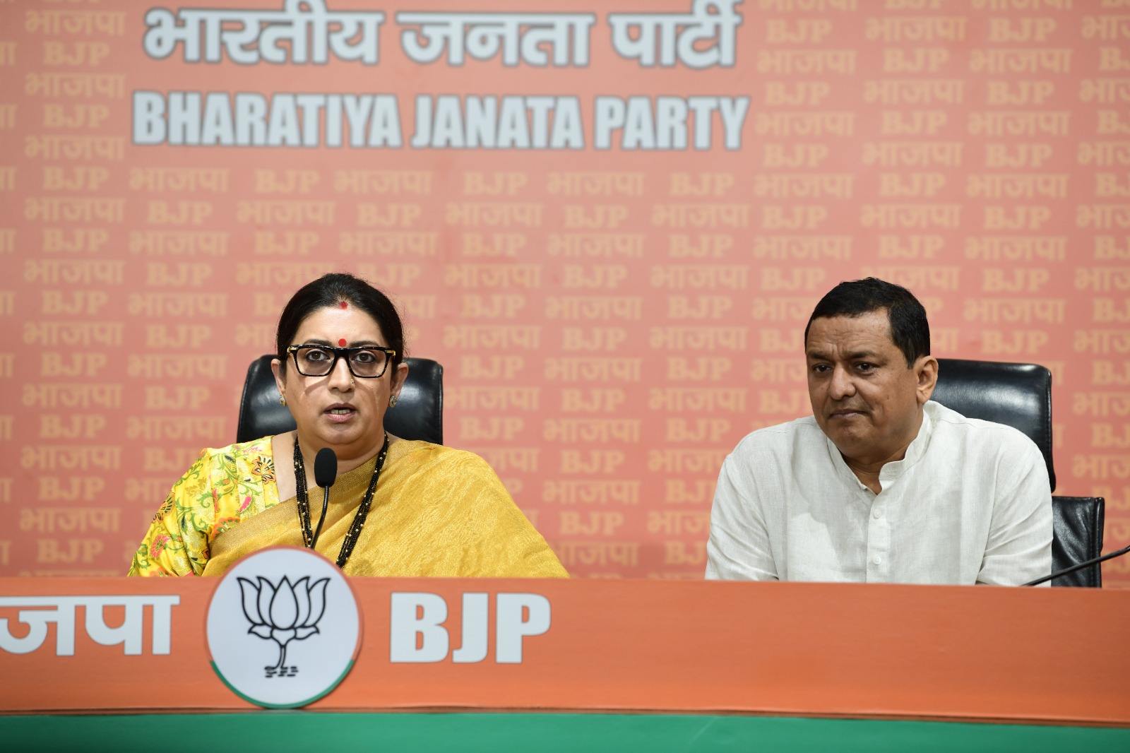 Press conference of senior BJP Leader Smt. Smriti Irani