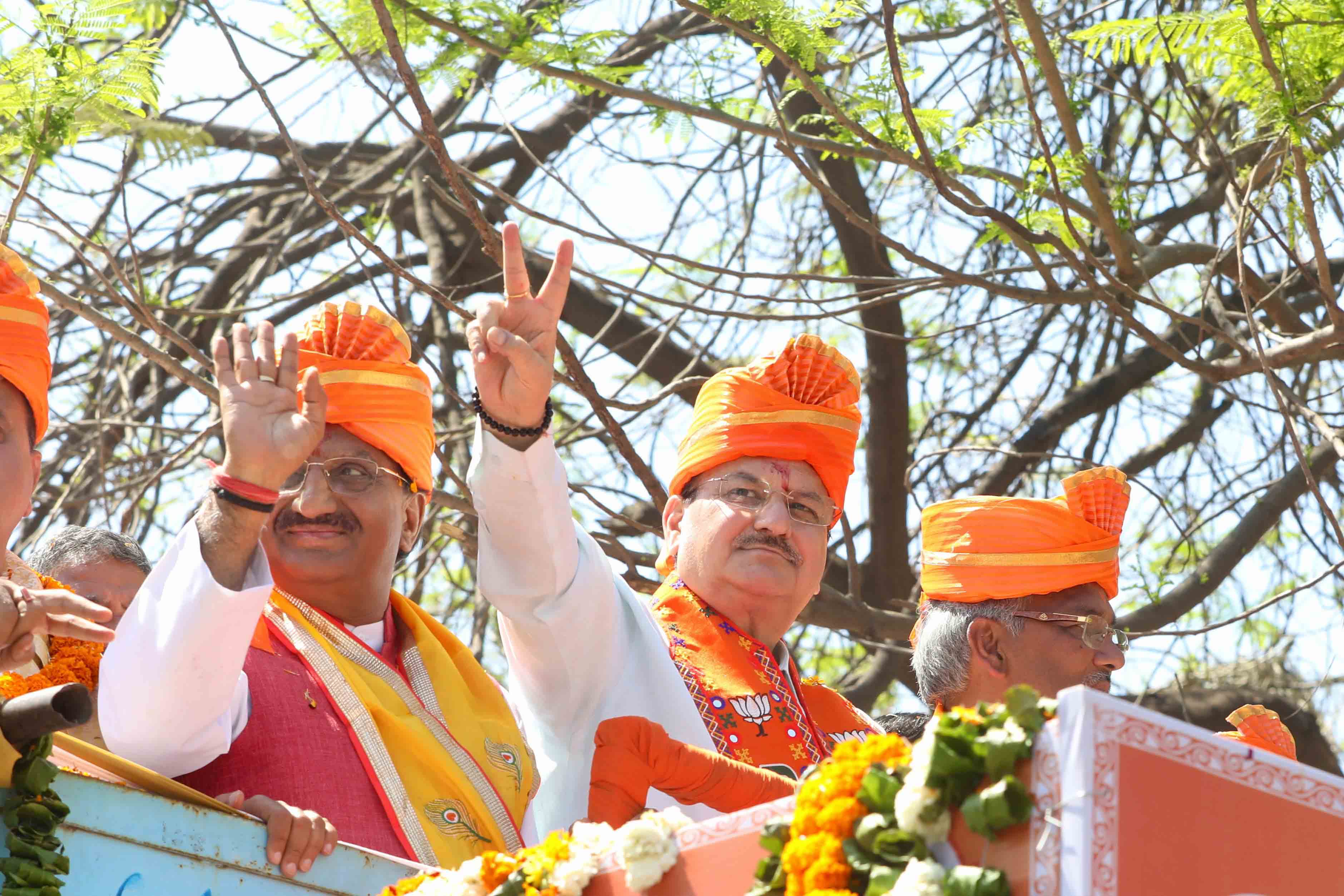 Road Show of Hon'ble BJP National President Shri J.P. Nadda in Haridwar from Aryan Nagar to Rishikul Ground (Uttarakhand)