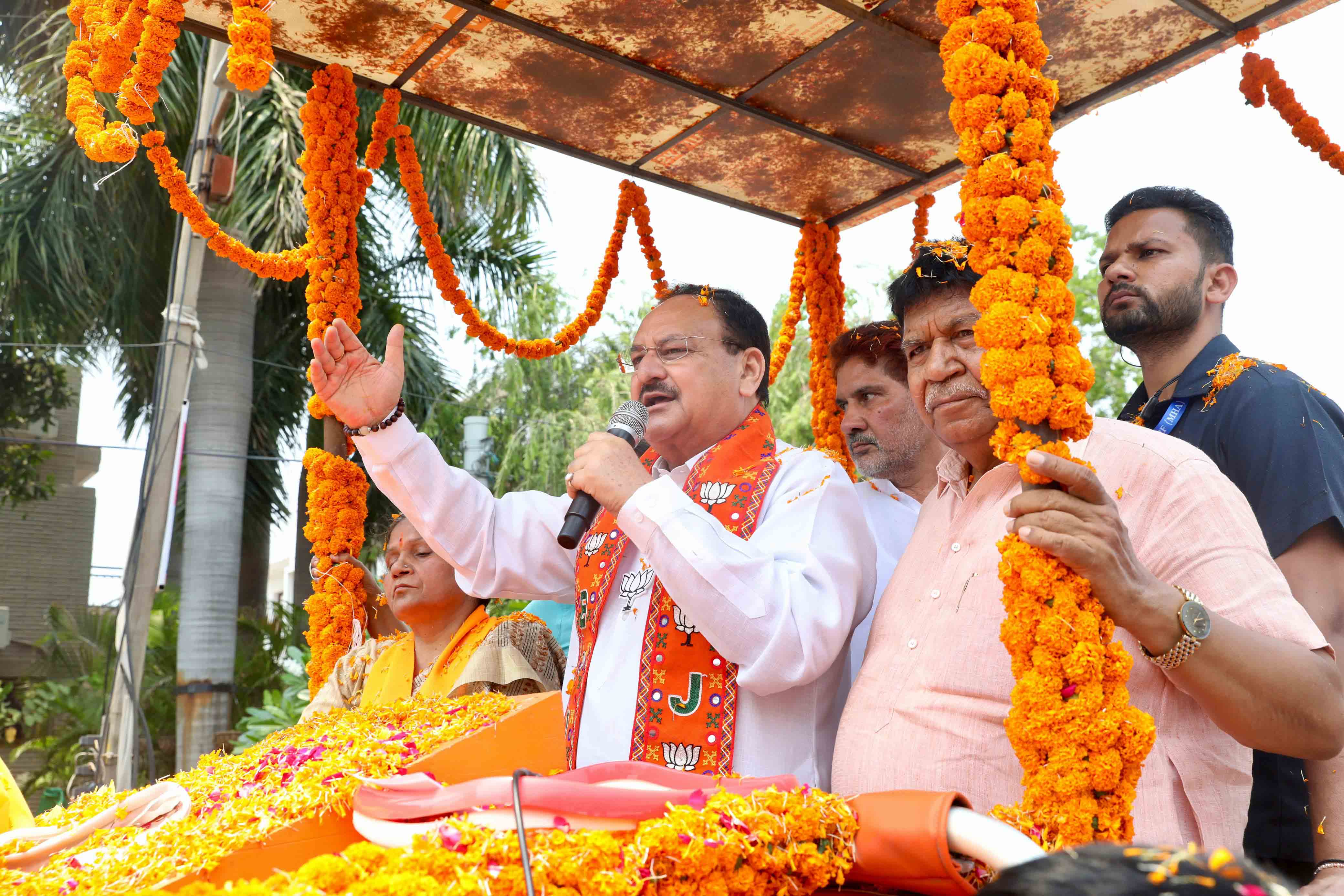 Road show of Hon'ble BJP National President Shri J.P. Nadda in Panchkula (Haryana)