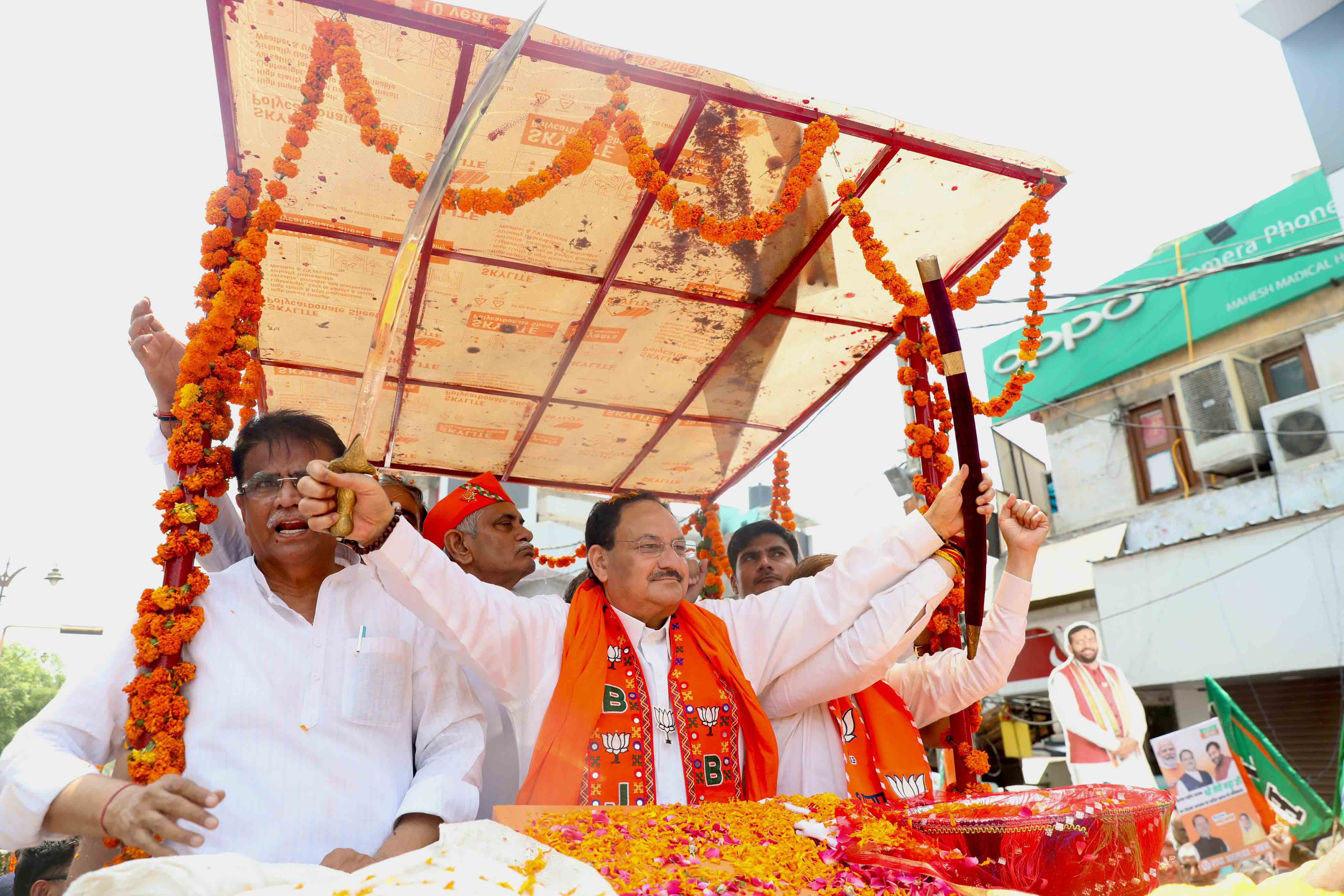 Road show of Hon'ble BJP National President Shri J.P. Nadda in Rohtak (Haryana)