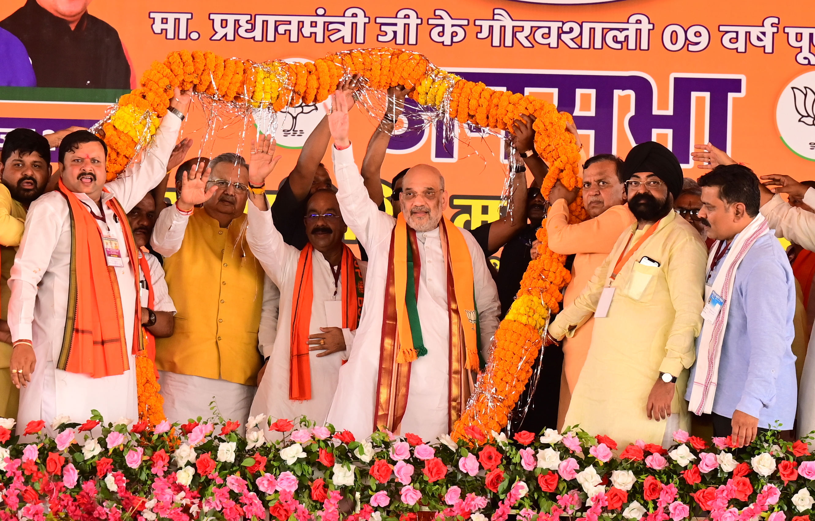 Hon'ble Union Home Minister & Minister of Cooperation Shri Amit Shah while addressing a public meeting in Durg (Chhattisgarh)