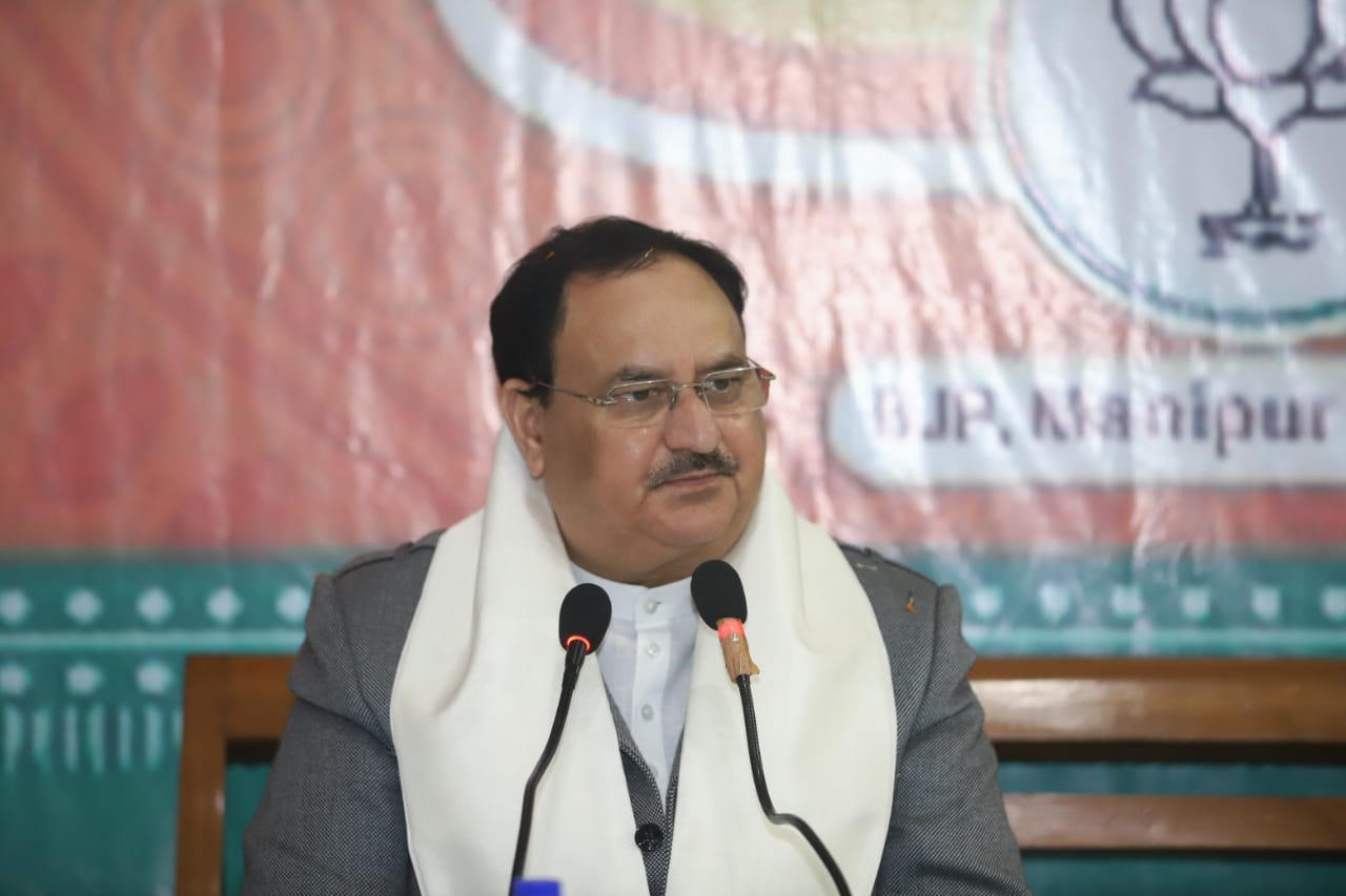 BJP National President Shri J.P. Nadda addressing the Mandal joint meeting in Khurai (Manipur)