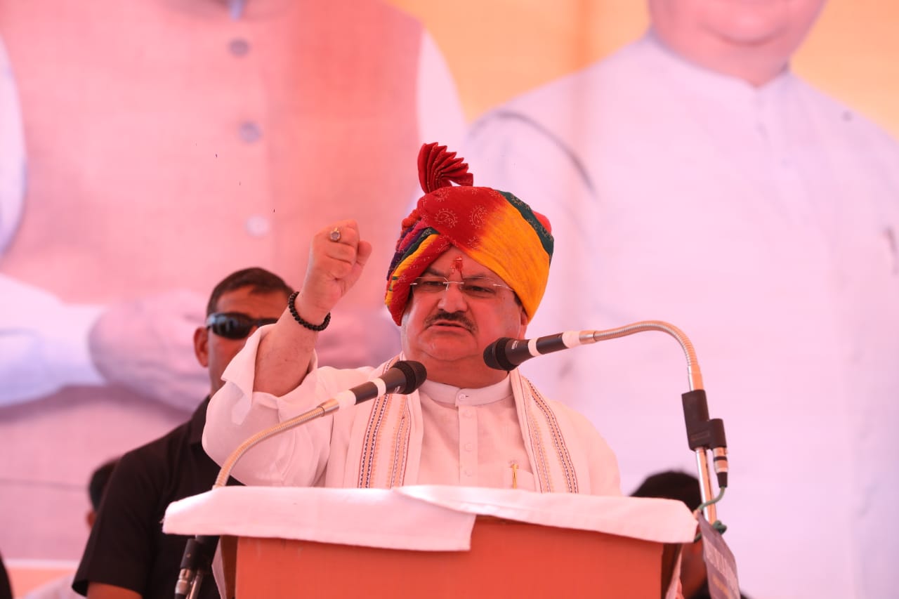 Hon'ble BJP National President Shri JP Nadda while inaugurating BJP Office in Hanumangarh, Rajasthan