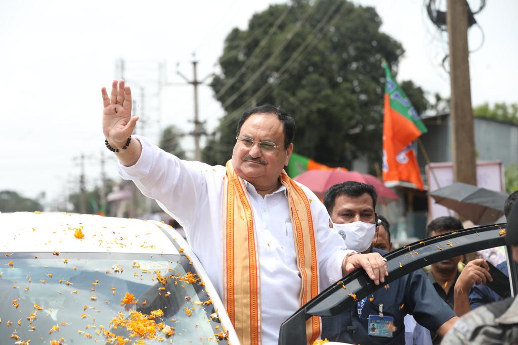 Janjati, Manipuri & Bengali Traditional welcome of Hon'ble BJP National President Shri J.P. Nadda at MBB Airport (Tripura)