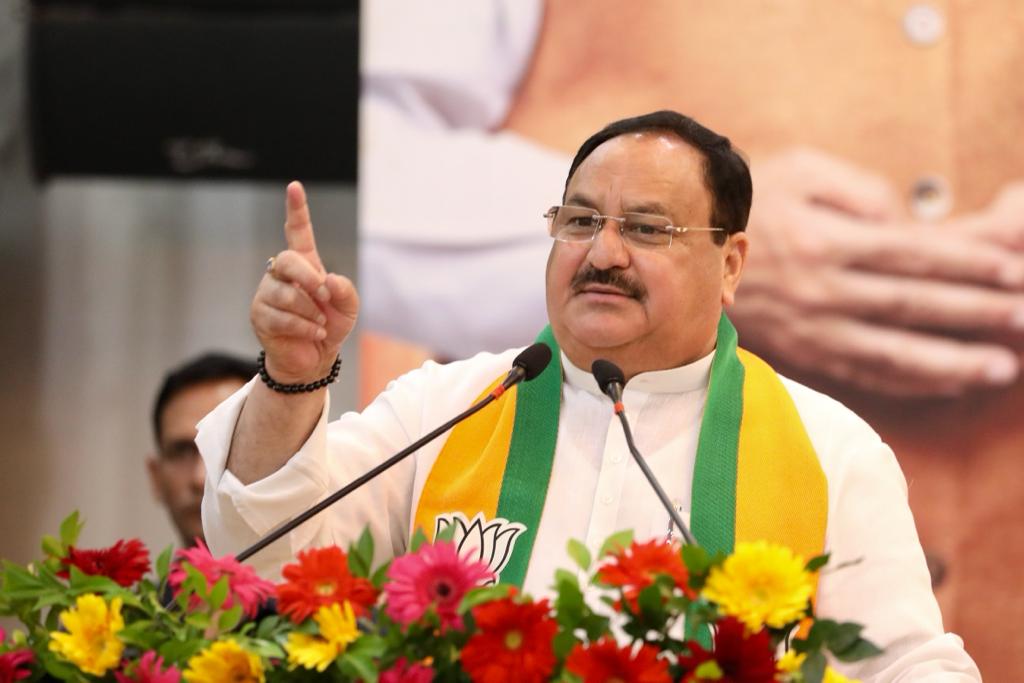 Hon'ble BJP National President Shri J.P. Nadda while inaugurating and addressing Basti Sampark Abhiyan org by BJP SC Morcha in Karol Bagh, New Delhi