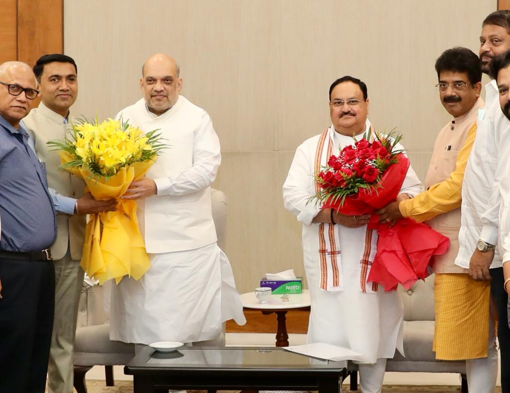 Newly joined BJP MLAs from Goa called on Hon'ble BJP National President Shri JP Nadda and Hon'ble Union Home Minister and Minister of Cooperation Shri Amit Shah at BJP HQ 6A DDU Marg, New Delhi