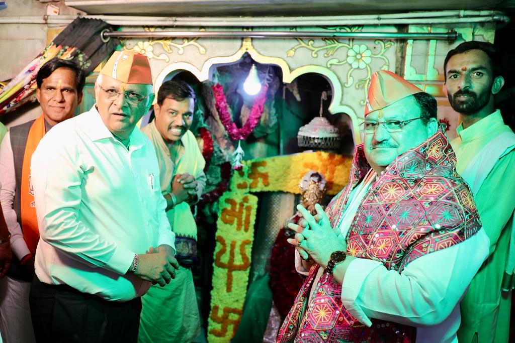 Hon'ble BJP National President Shri J.P. Nadda offered prayers at Bahucharaji Temple, Mehsana (Gujarat)