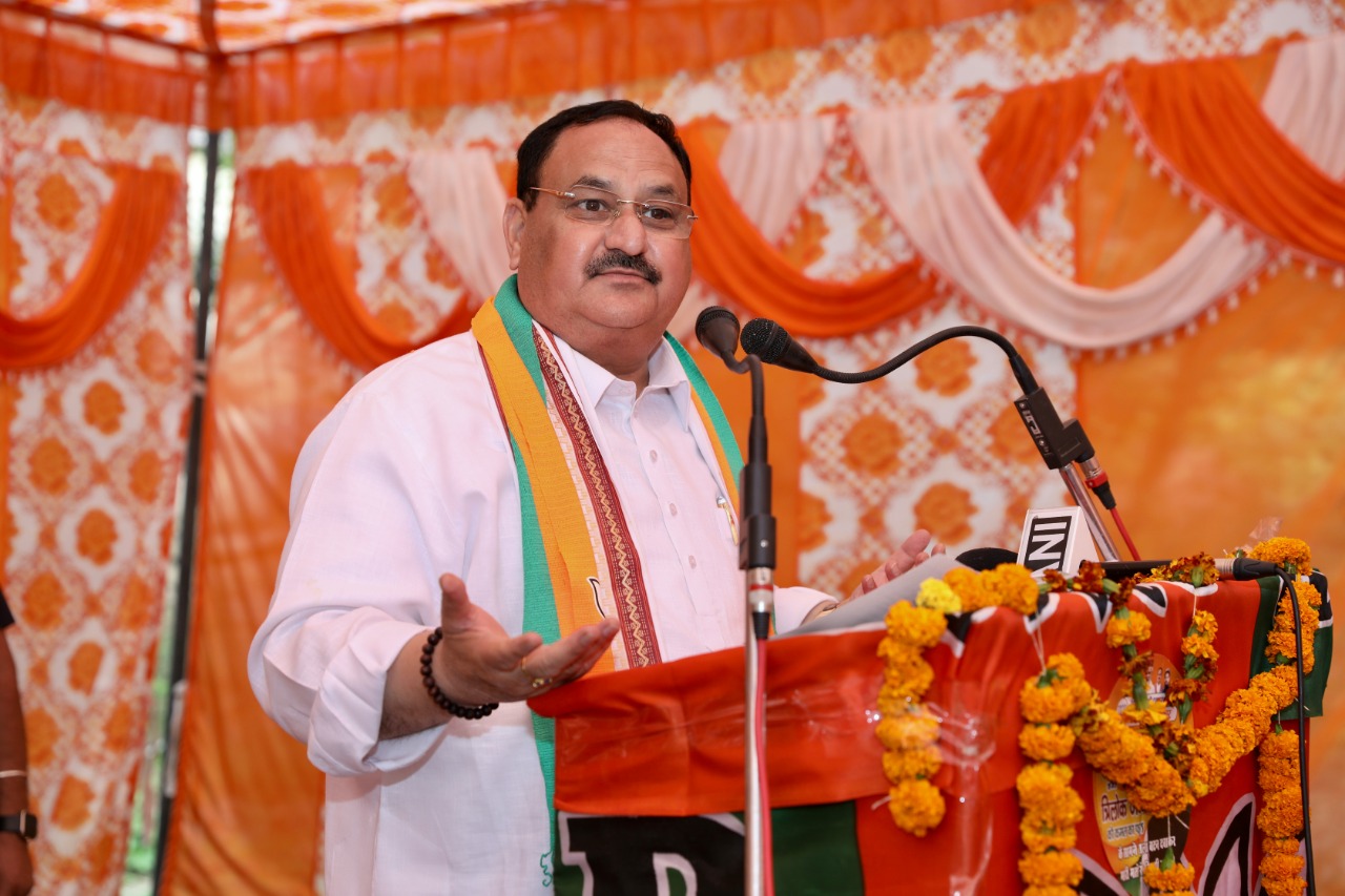 Hon’ble BJP National President Shri J.P. Nadda addressing a public meeting at Mandrighat, Bilaspur (Himachal Pradesh)