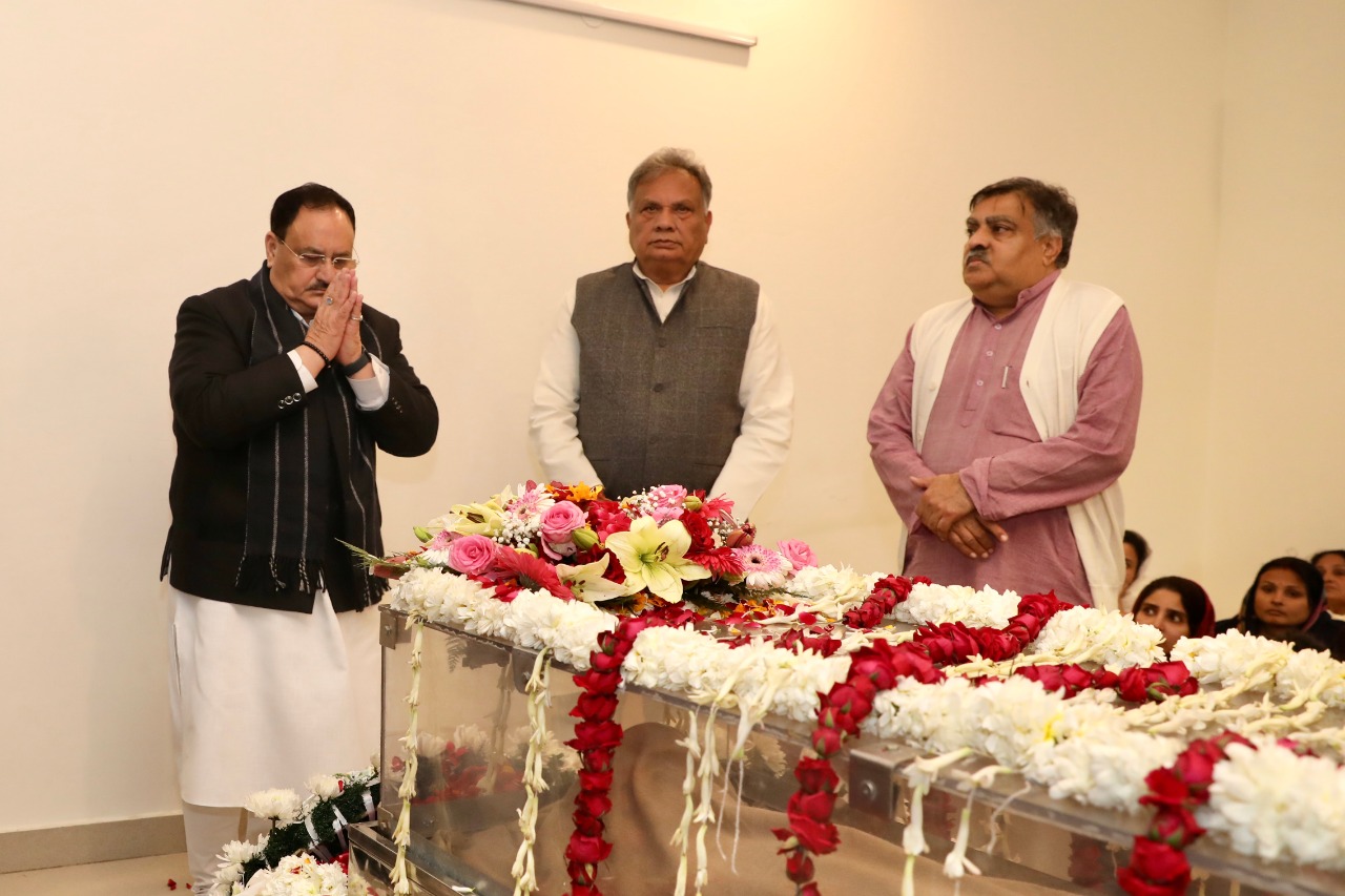 BJP National President Shri J.P. Nadda paid his last respects to Shri Sharad Yadav ji at his residence in New Delhi