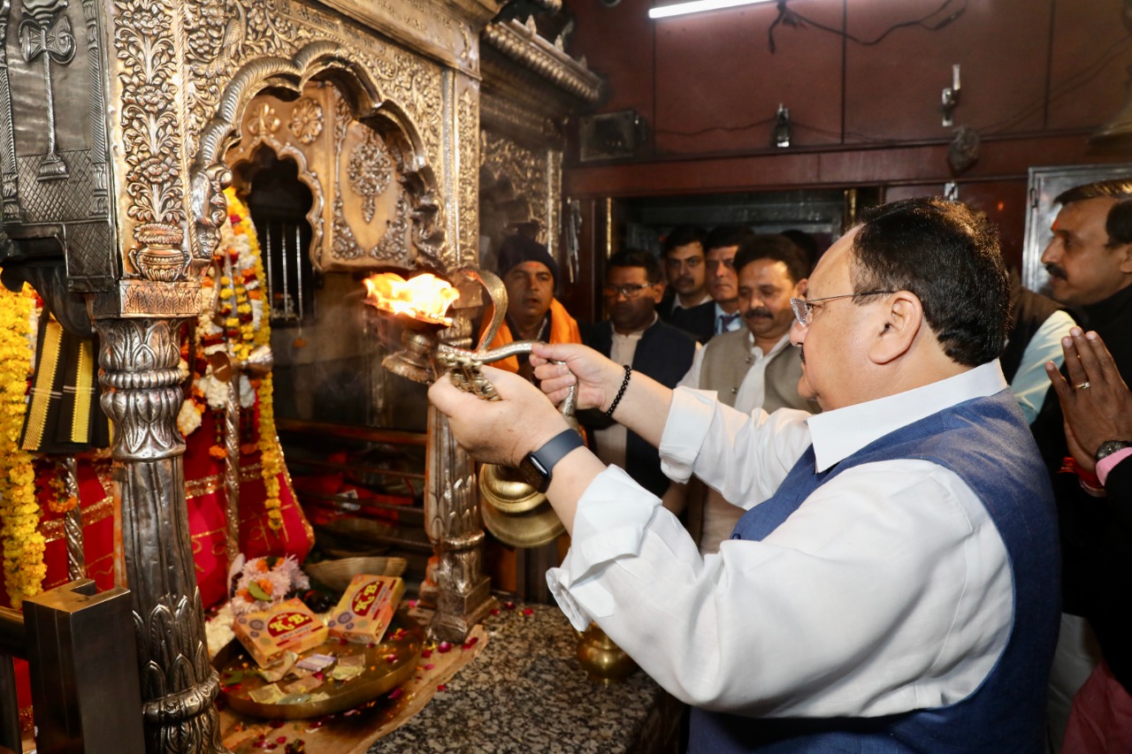 BJP National President Shri J.P. Nadda offered prayers at Shri Kaal Bhairav Mandir in Varanasi (U.P.)