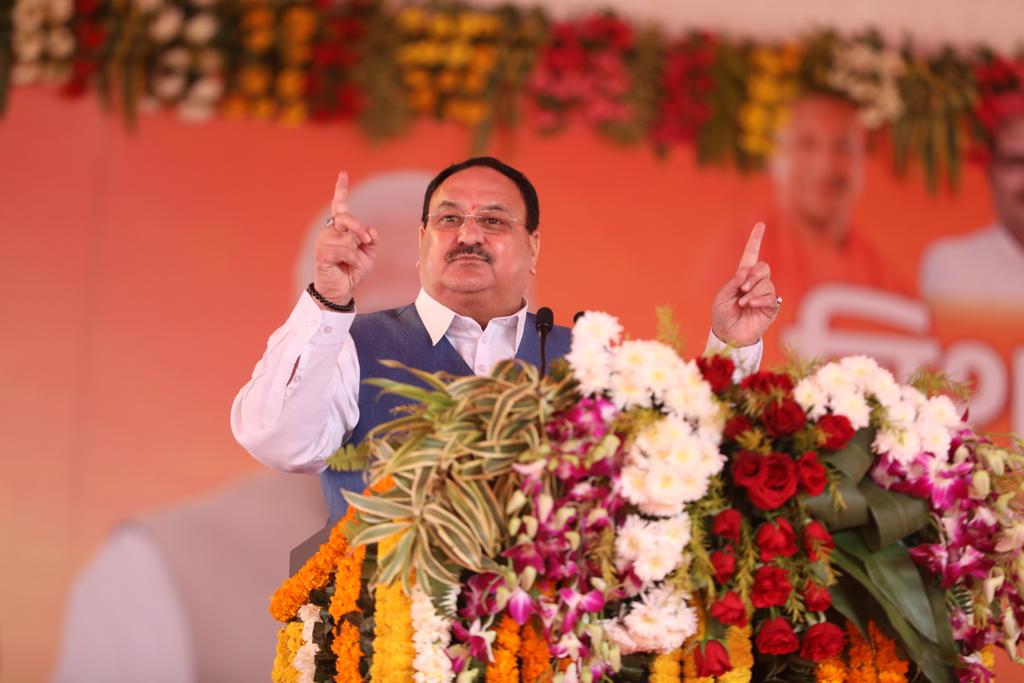 Hon'ble BJP National President Shri J.P. Nadda while addressing a public meeting in Gazipur (Uttar Pradesh)