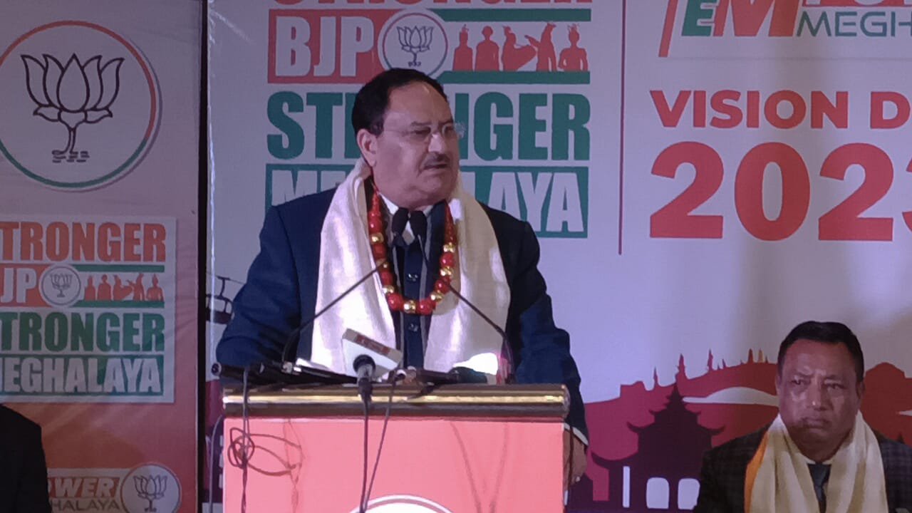 Hon’ble BJP National President Shri J.P. Nadda while launching BJP’s Vision Document “Empower Meghalaya” in Shillong (Meghalaya)