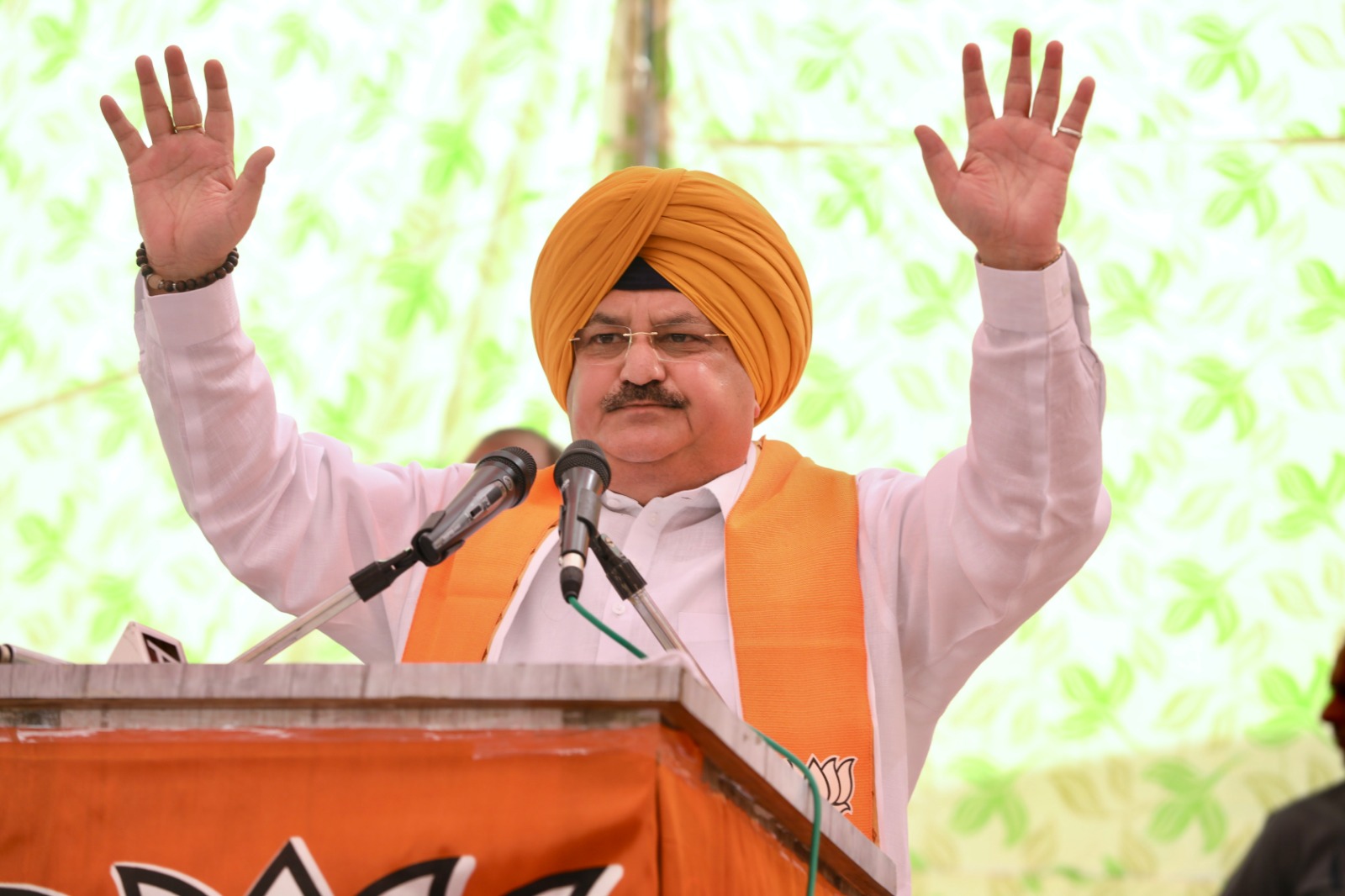 BJP National President Shri J.P. Nadda while addressing "Kisan Sangat Abhinandan Samaroh" organized by Sikh community in Hanumangarh (Rajasthan)