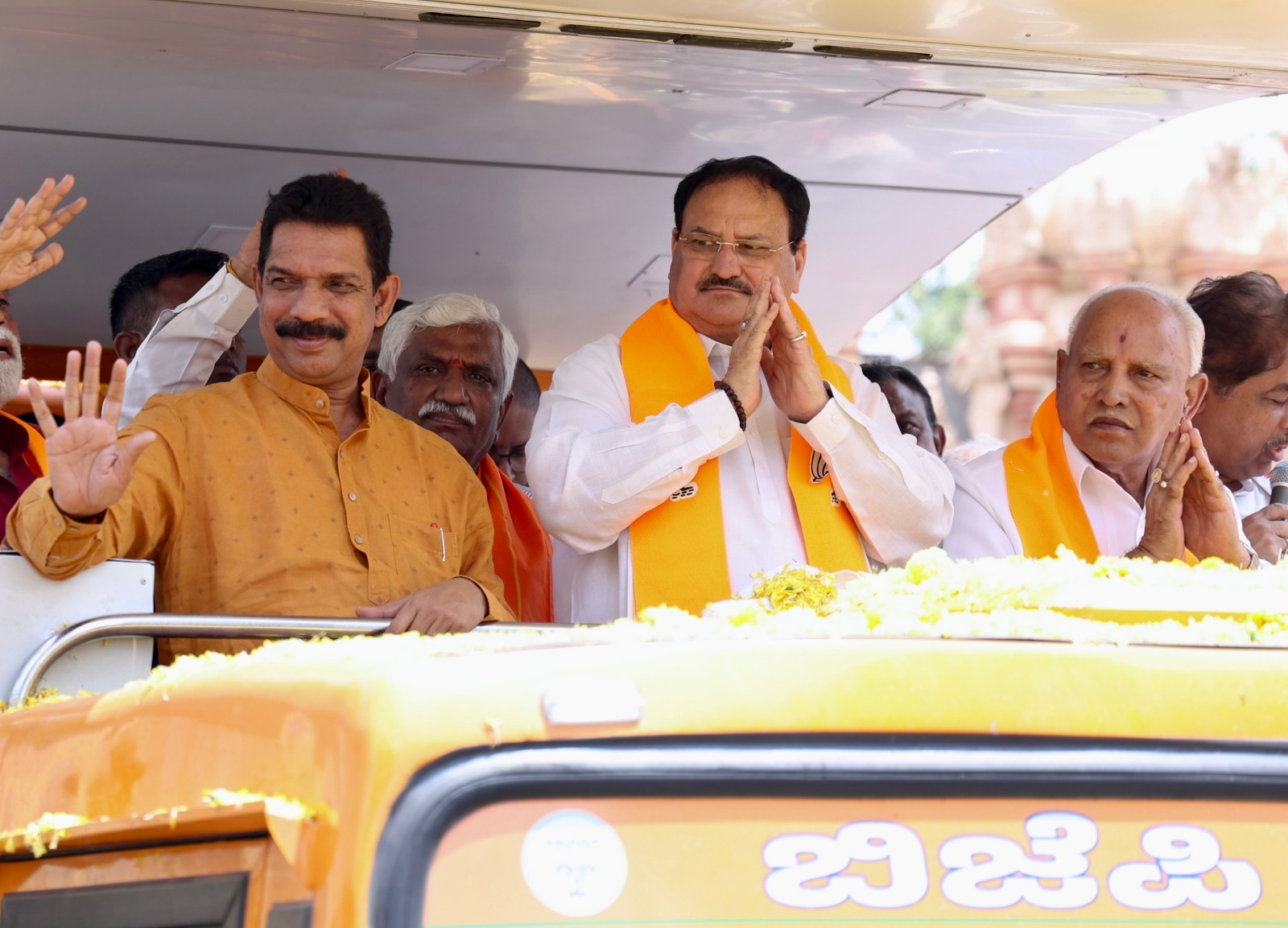 Road show of BJP National President Shri J.P. Nadda in Tiptur, Distt. Tumkur (Karnataka)