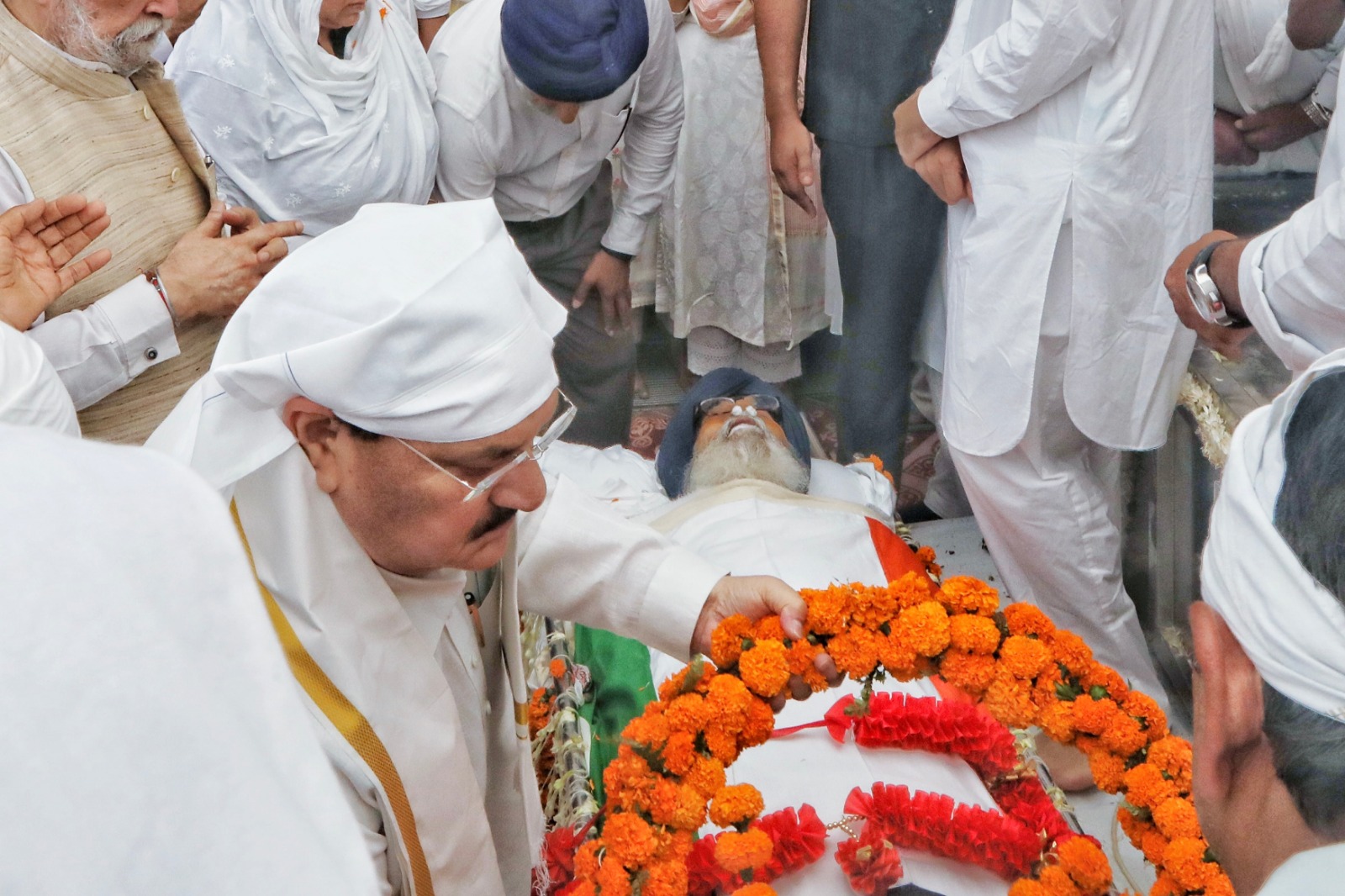 Hon'ble BJP National President Shri J.P. Nadda paid tributes to Shri Prakash Singh Badal ji in Lambi (Punjab)