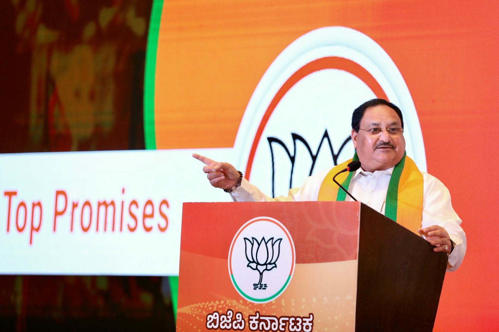 Hon'ble BJP National President Shri J.P. Nadda while releasing BJP Praja Pranalike (Vision Document) for Karnataka Assembly Elections