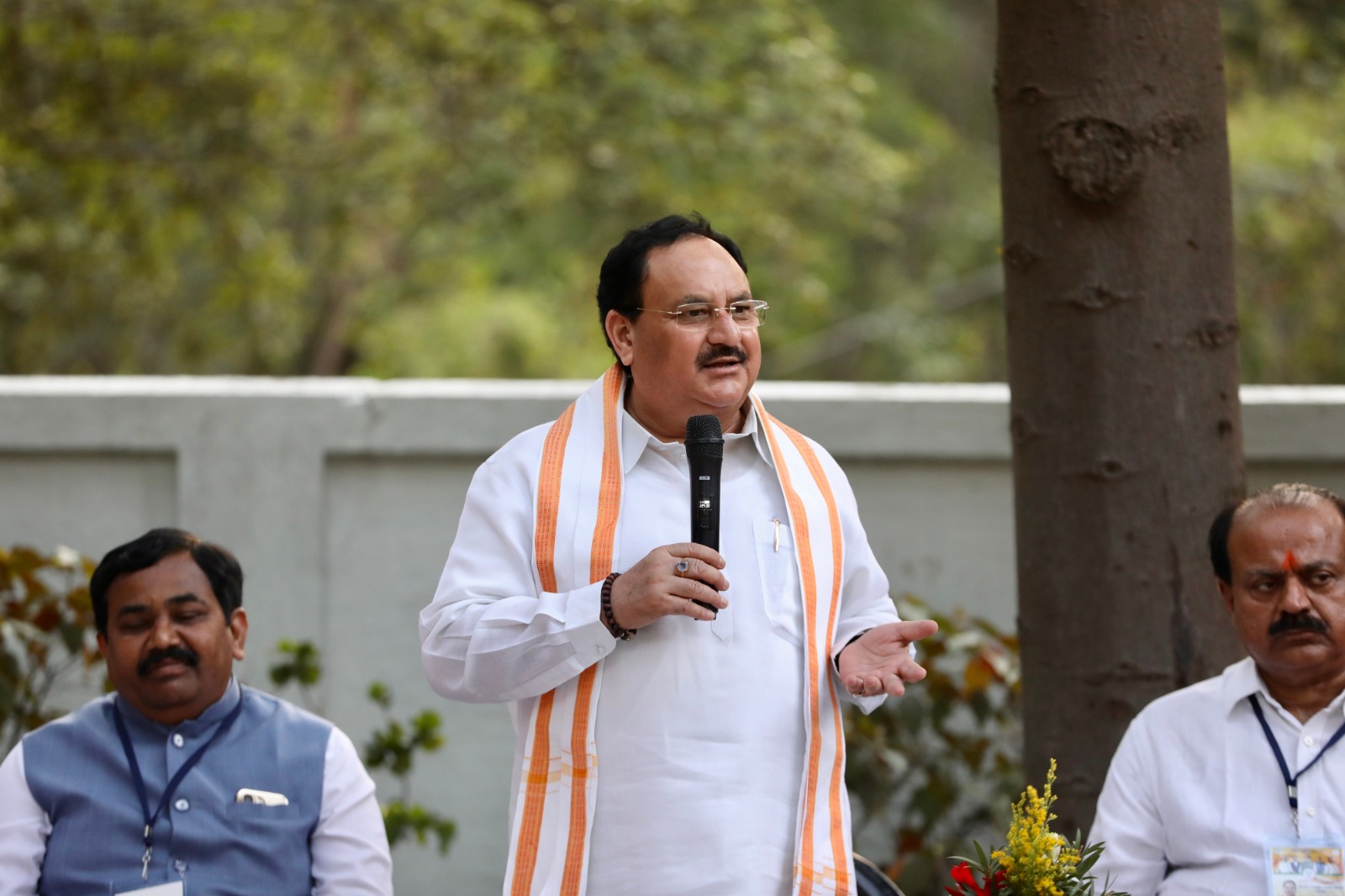 BJP National President Shri J.P. Nadda while interaction with Sages and Seers in Sedam (Karnataka)