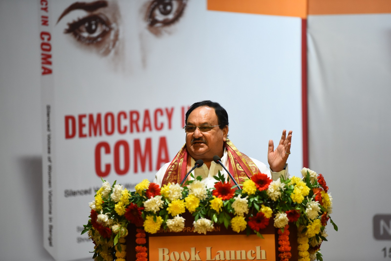 BJP National President Shri J.P. Nadda while launching a book "Democracy in COMA – Silenced Voices of Women Victims in Bengal" at NDMC, New Delhi.