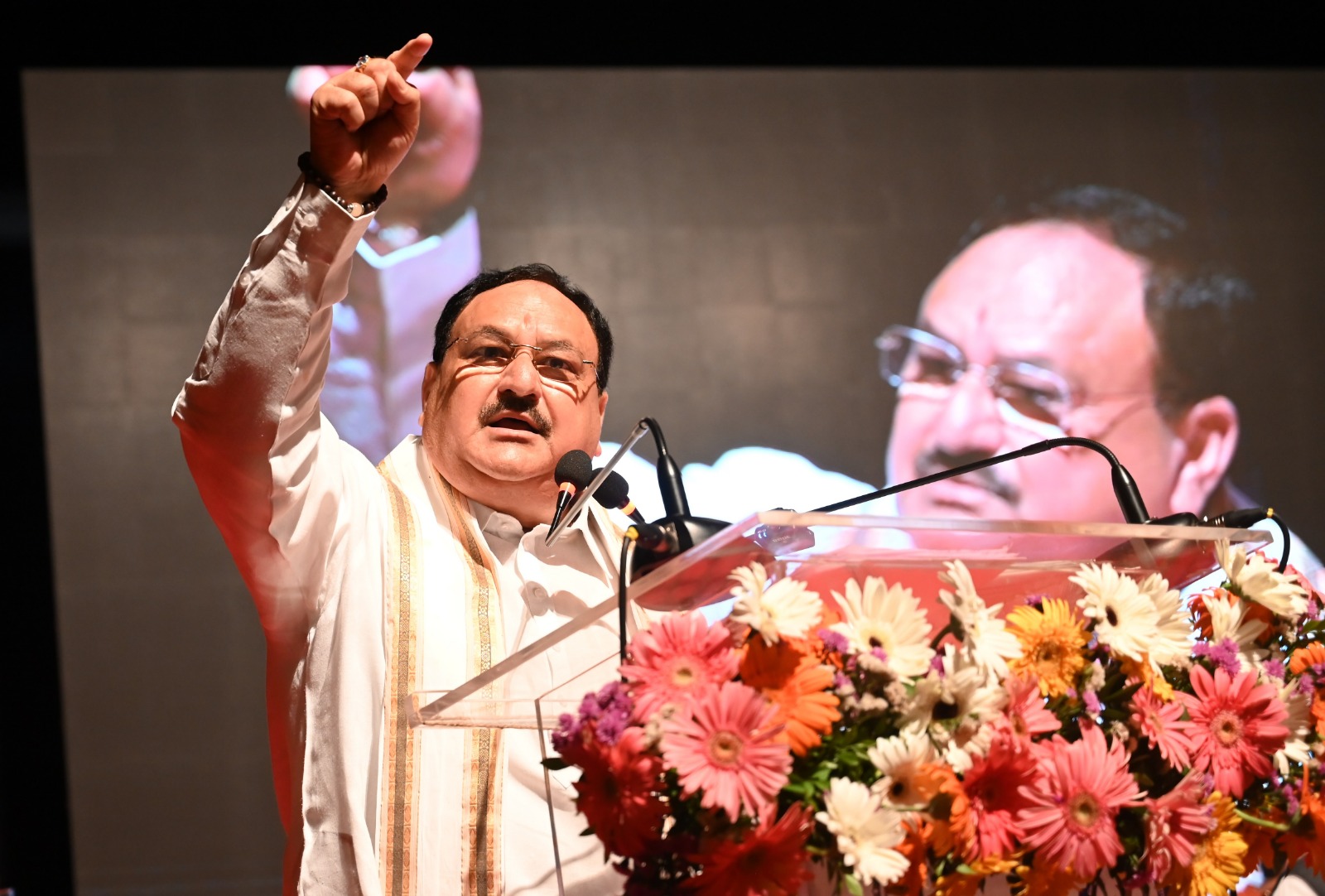 BJP National President Shri J.P. Nadda while addressing Rashtriya Yuva Samwad in Mumbai