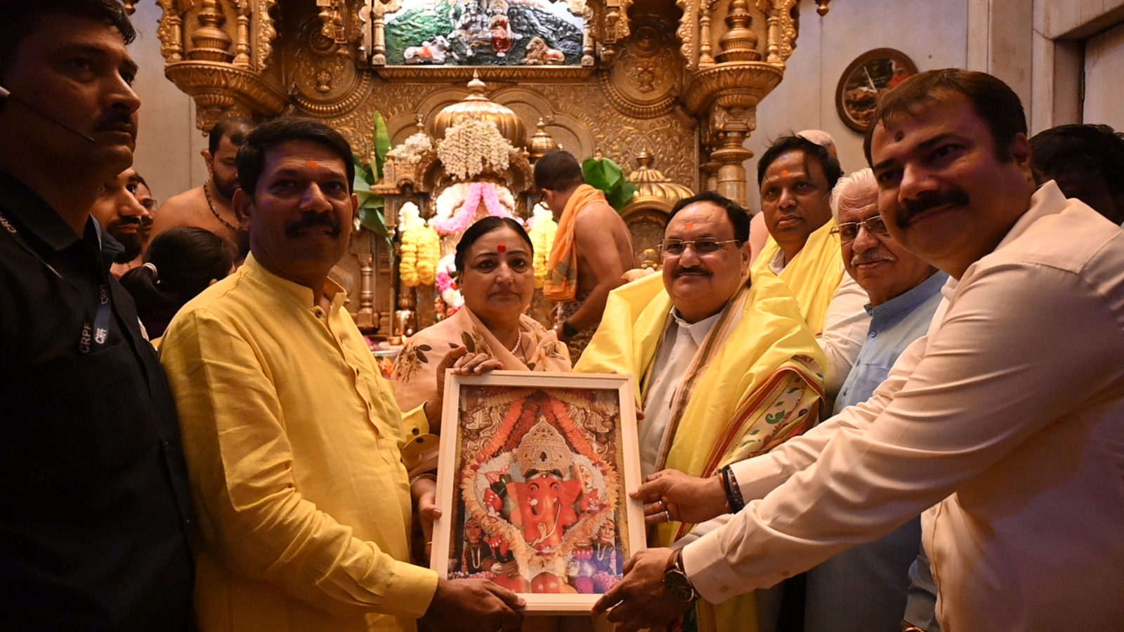 BJP National President Shri J.P. Nadda offered prayers at Shree Siddhivinayak Temple in Mumbai