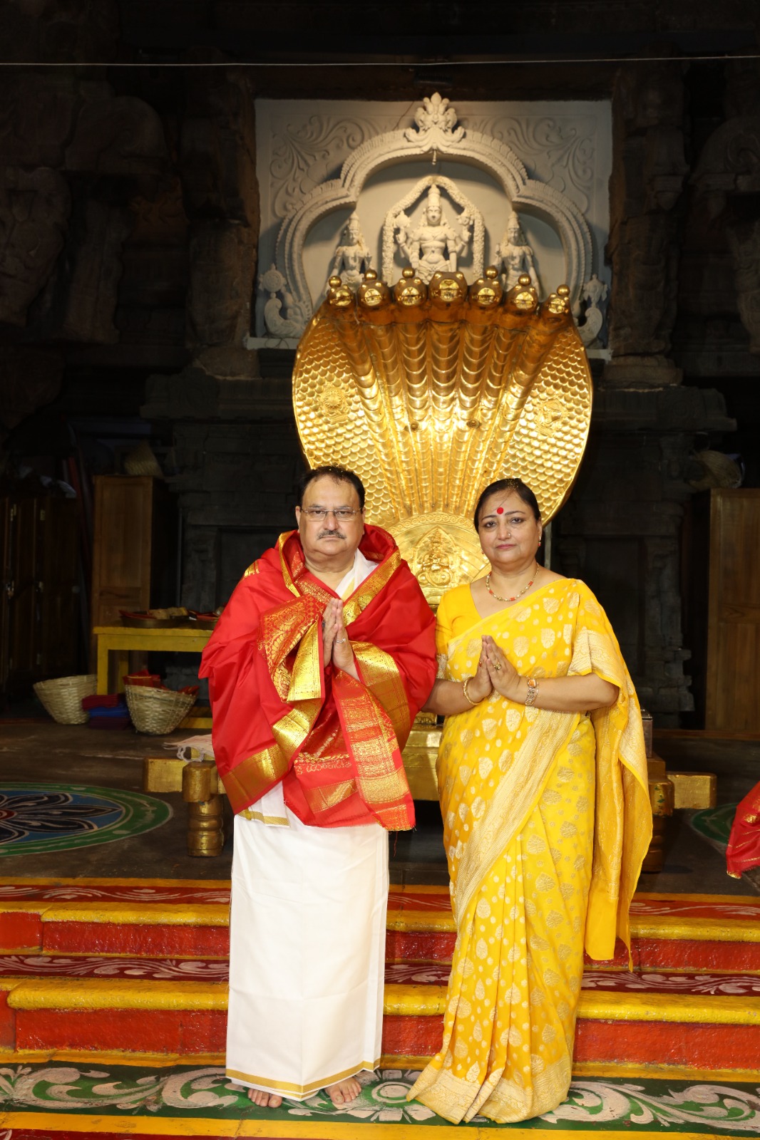 BJP National President Shri J.P. Nadda offered prayers at Shri Venkateswara Swamy Temple in Tirumala Hills, Distt. Tirupati (AndhraPradesh)