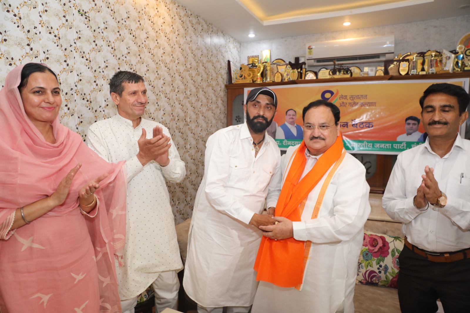 BJP National President Shri J.P. Nadda attending Tiffin Meeting in Chandigarh