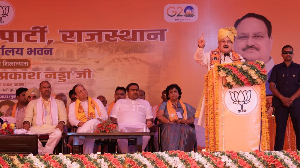 BJP National President Shri J.P. Nadda inaugurated BJP Offices of Bharatpur Distt. & Jaisalmer & lay foundation stone of Barmer Distt Office in Rajasthan