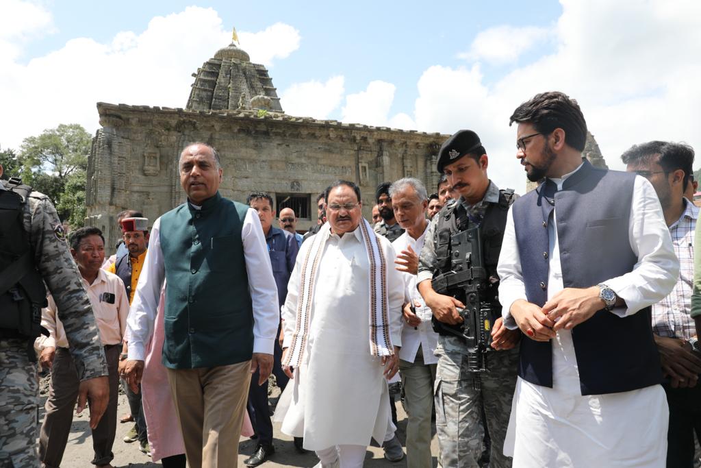 BJP National President Shri J.P. Nadda visited Himachal Pradesh and observed the damage caused due to heavy rains & flood